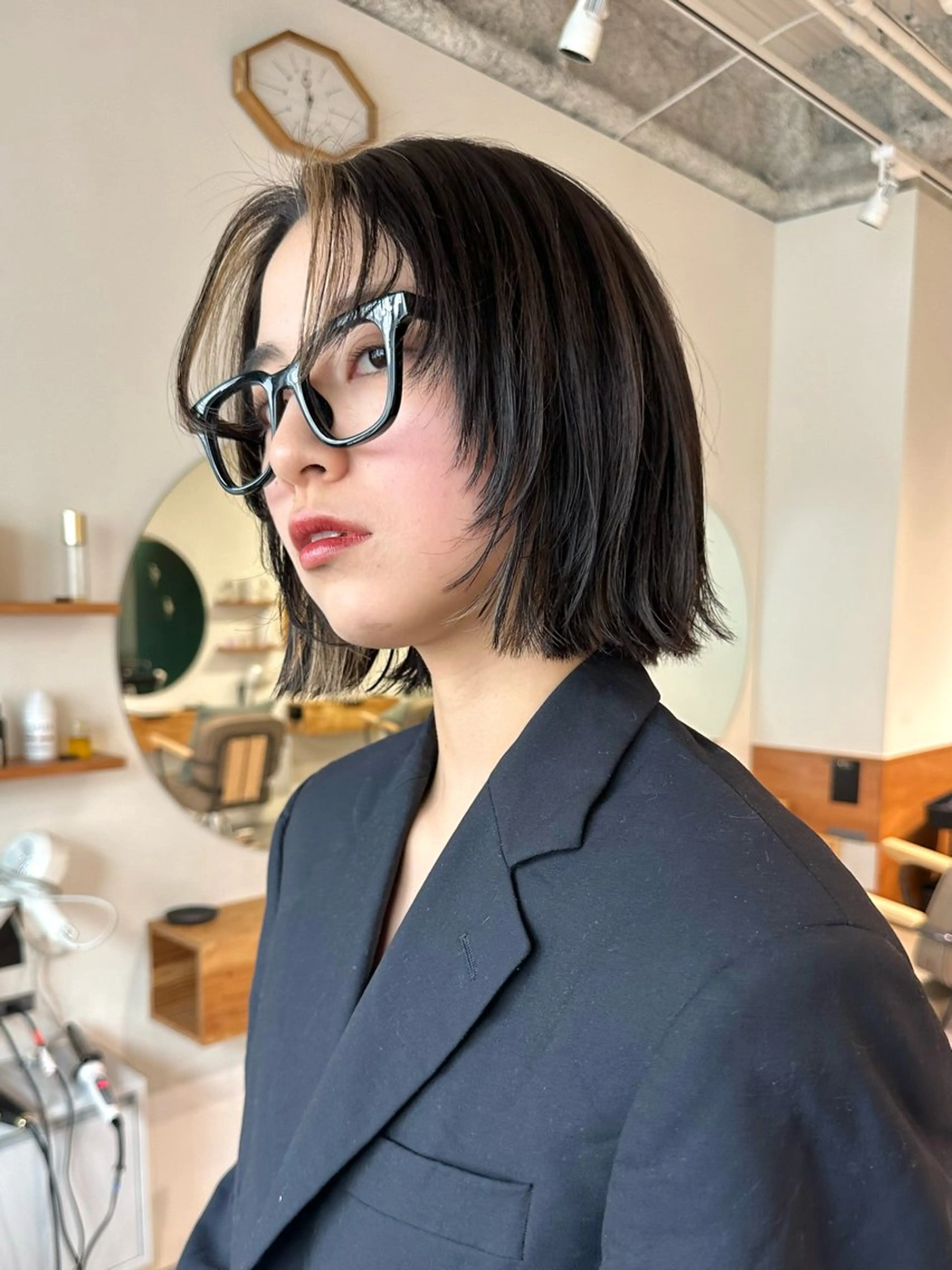 ショート 顔まわりレイヤー レイヤーカット 外ハネヘア カット ヘアカラー トリートメント GO TODAY原宿Lux所属・ボブ/暖色カラー/ 縮毛矯正/岸本恭明のヘアスタイル