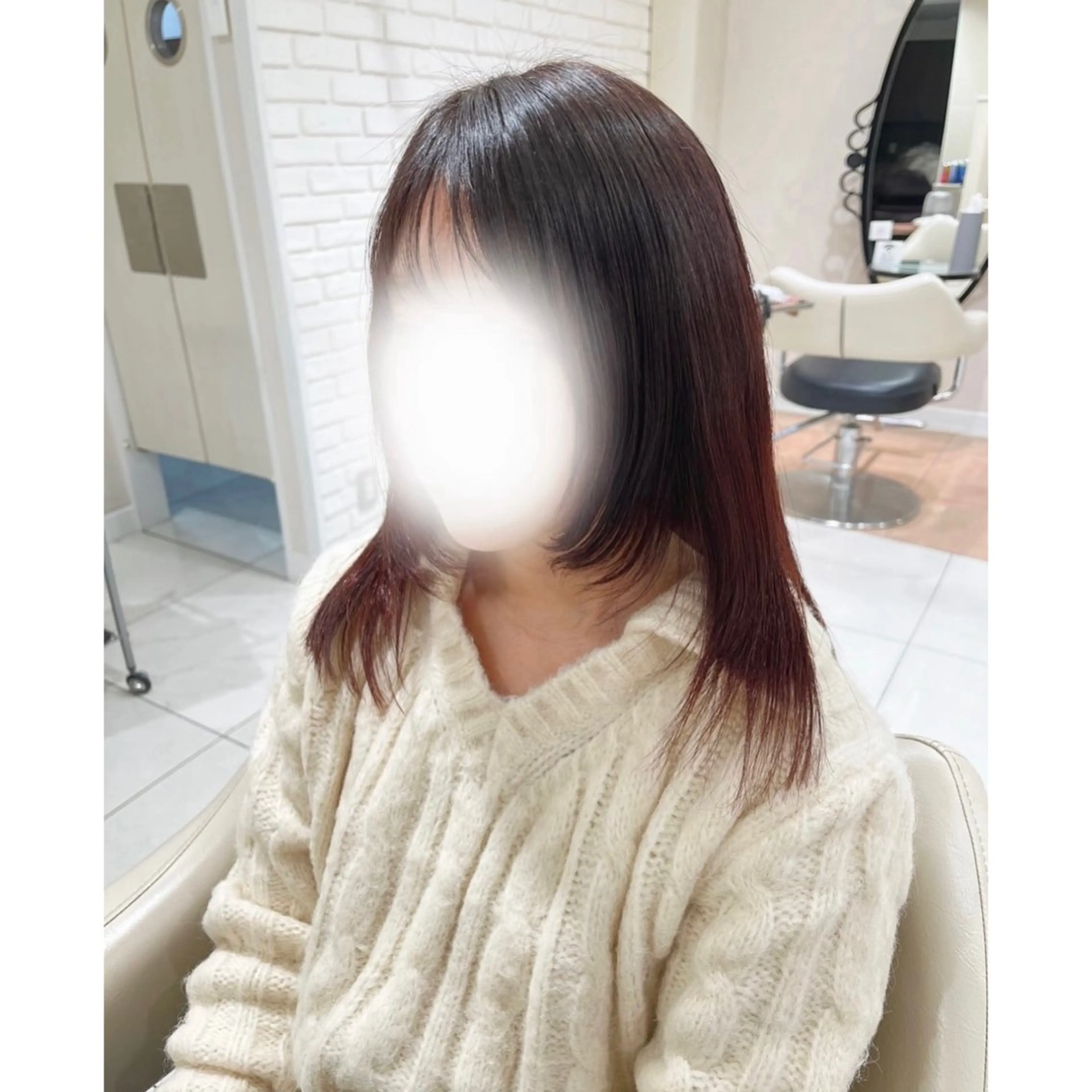 セミロング カラー ヘアカラー 韓国ヘア 🎀中川綾乃🎀のヘアスタイル