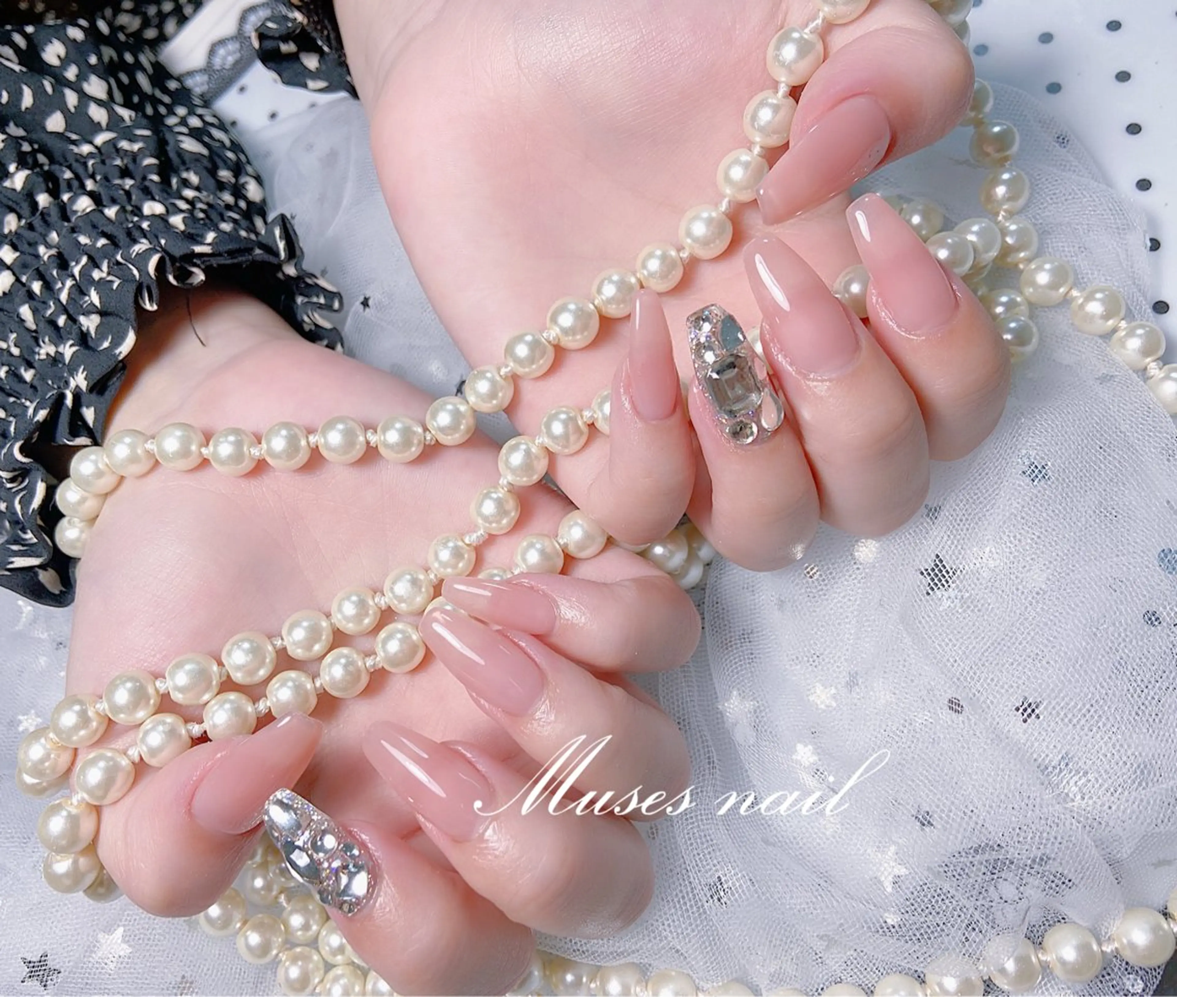 ネイル オーロラネイル チークネイル 長さ出し フレンチネイル ジェルネイル MUSES  NAIL  SALON所属・MUSES ネイルのネイルデザイン