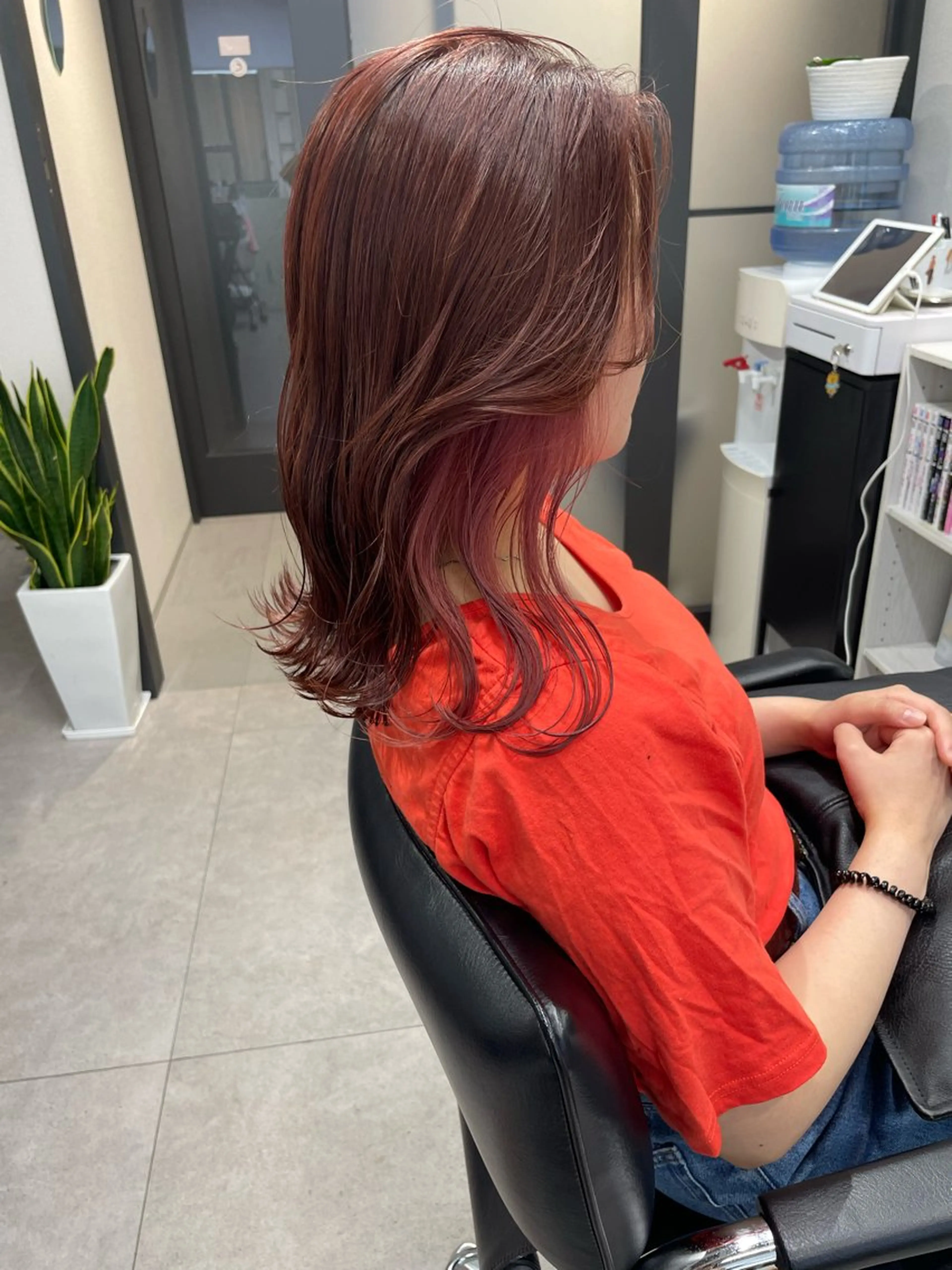 ミディアム カラー カット ヘアカラー トリートメント 髪質改善will hairdesignのヘアスタイル