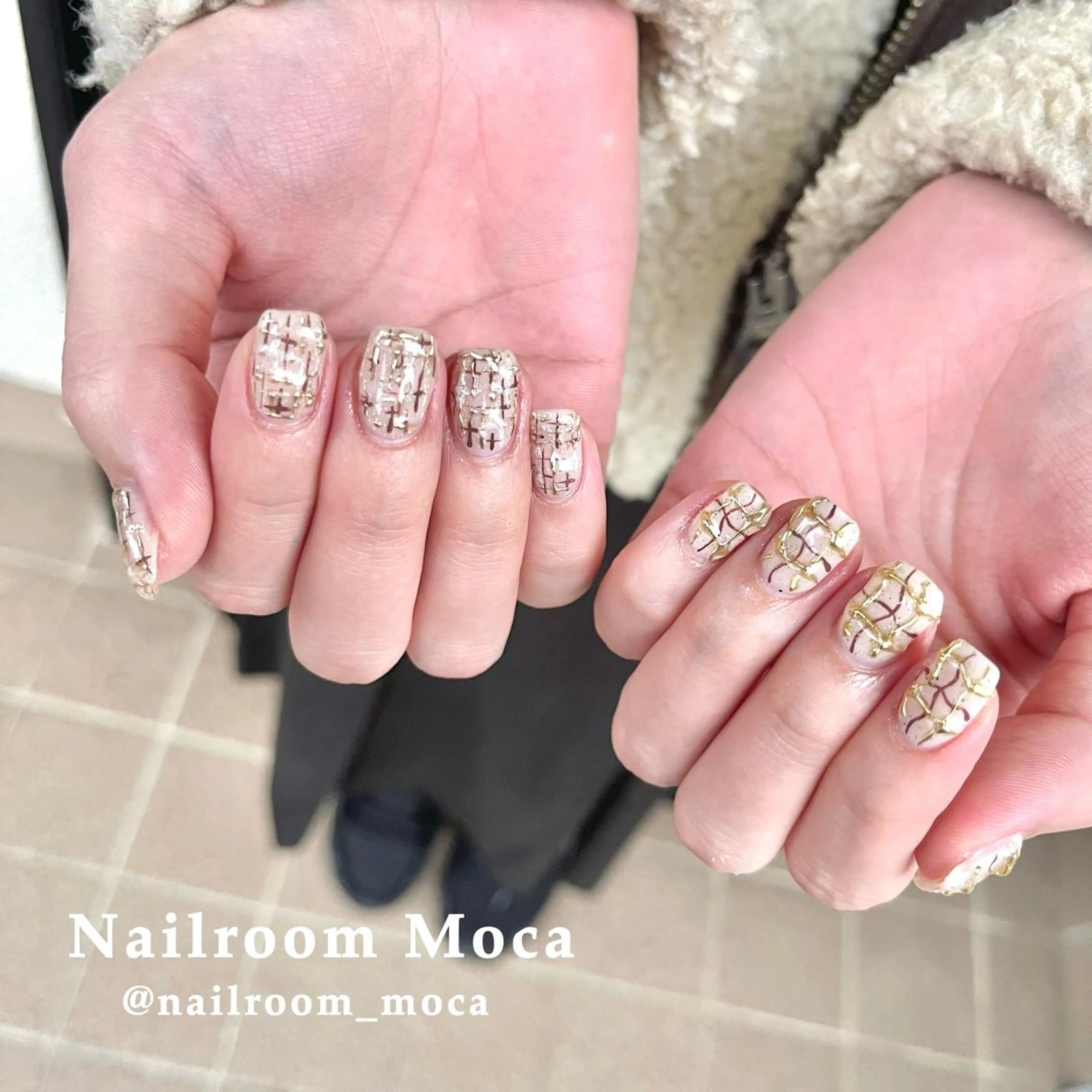 ネイル ツイードネイル ハンドネイル Nailroom Mocaのネイルデザイン