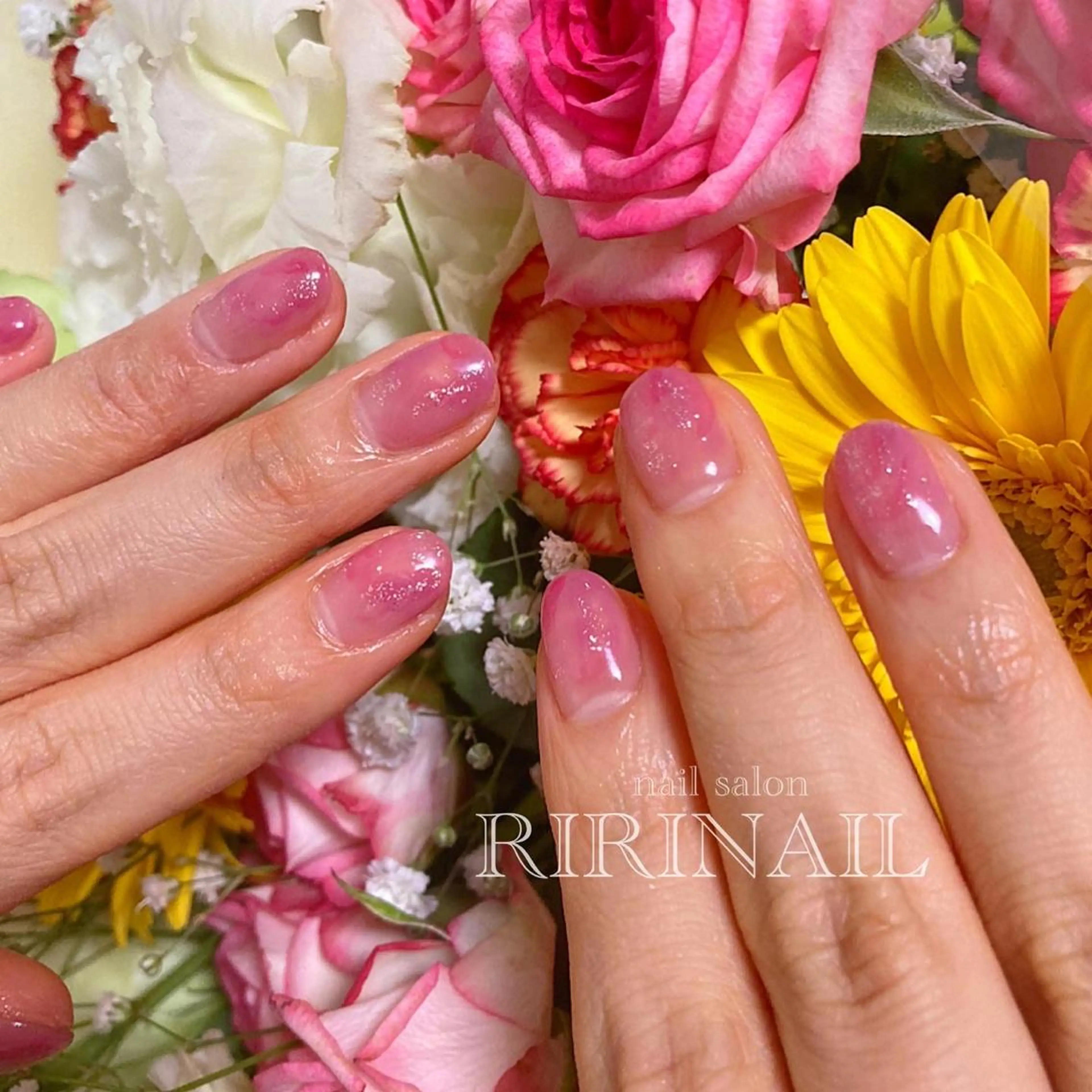 ネイル ピンク 春ネイル ハンドネイル RIRI NAIL♡のネイルデザイン