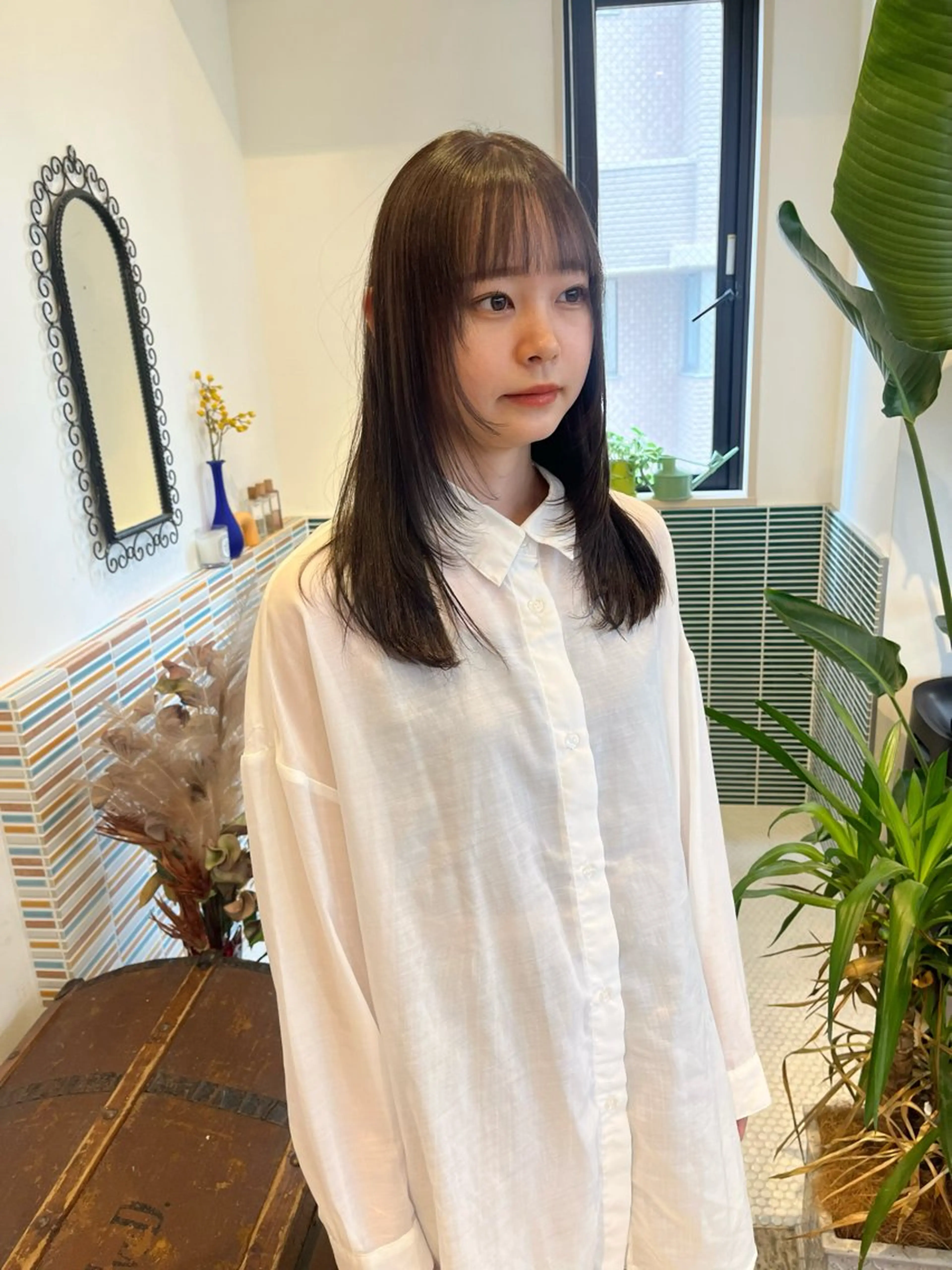 セミロング カラー レイヤーカット カット ヘアカラー トリートメント 🩷ハイトーン透明感 レイヤー🩷ユリカのヘアスタイル