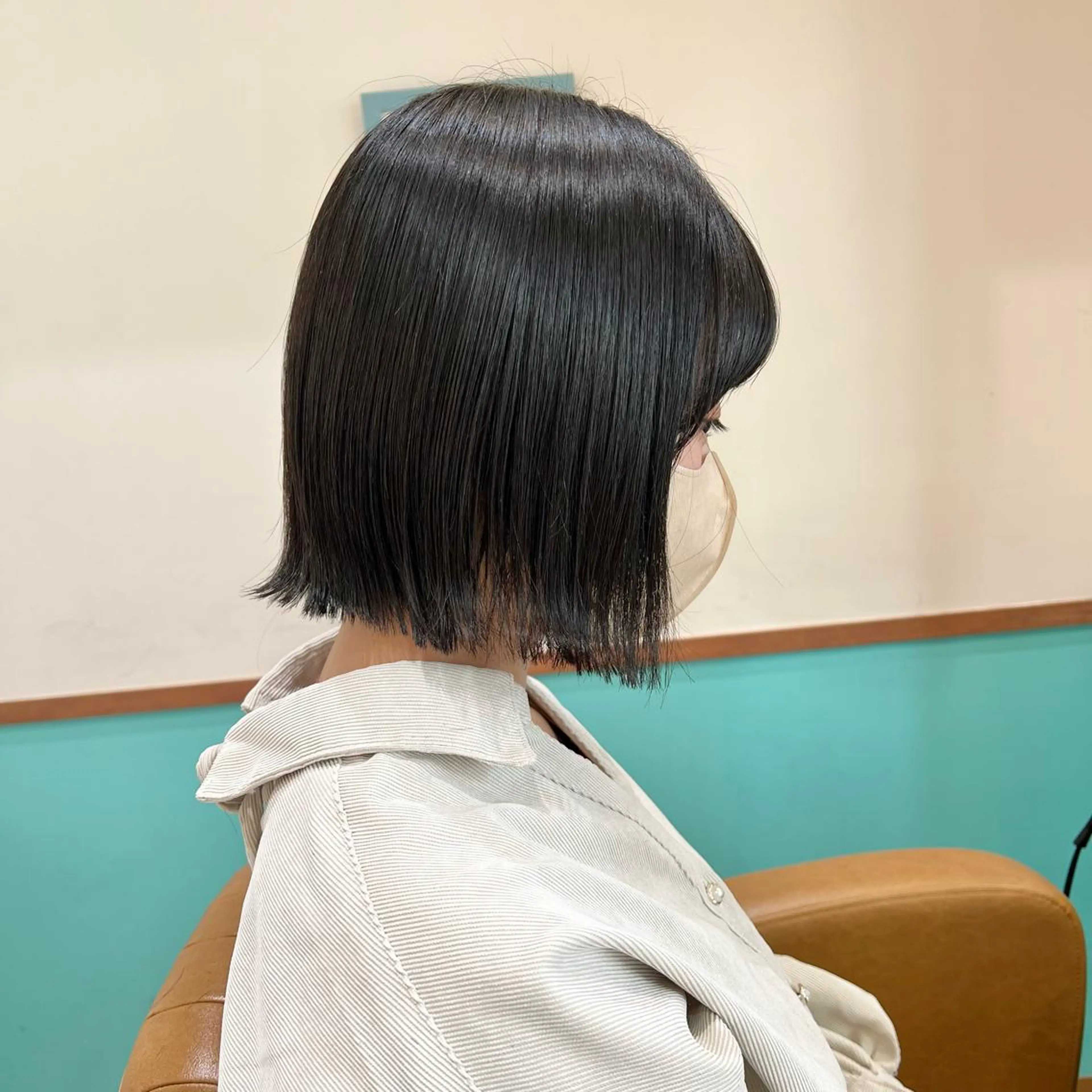 ショート カラー ボブ/巻ける縮毛矯正 /韓国レイヤーはなのヘアスタイル