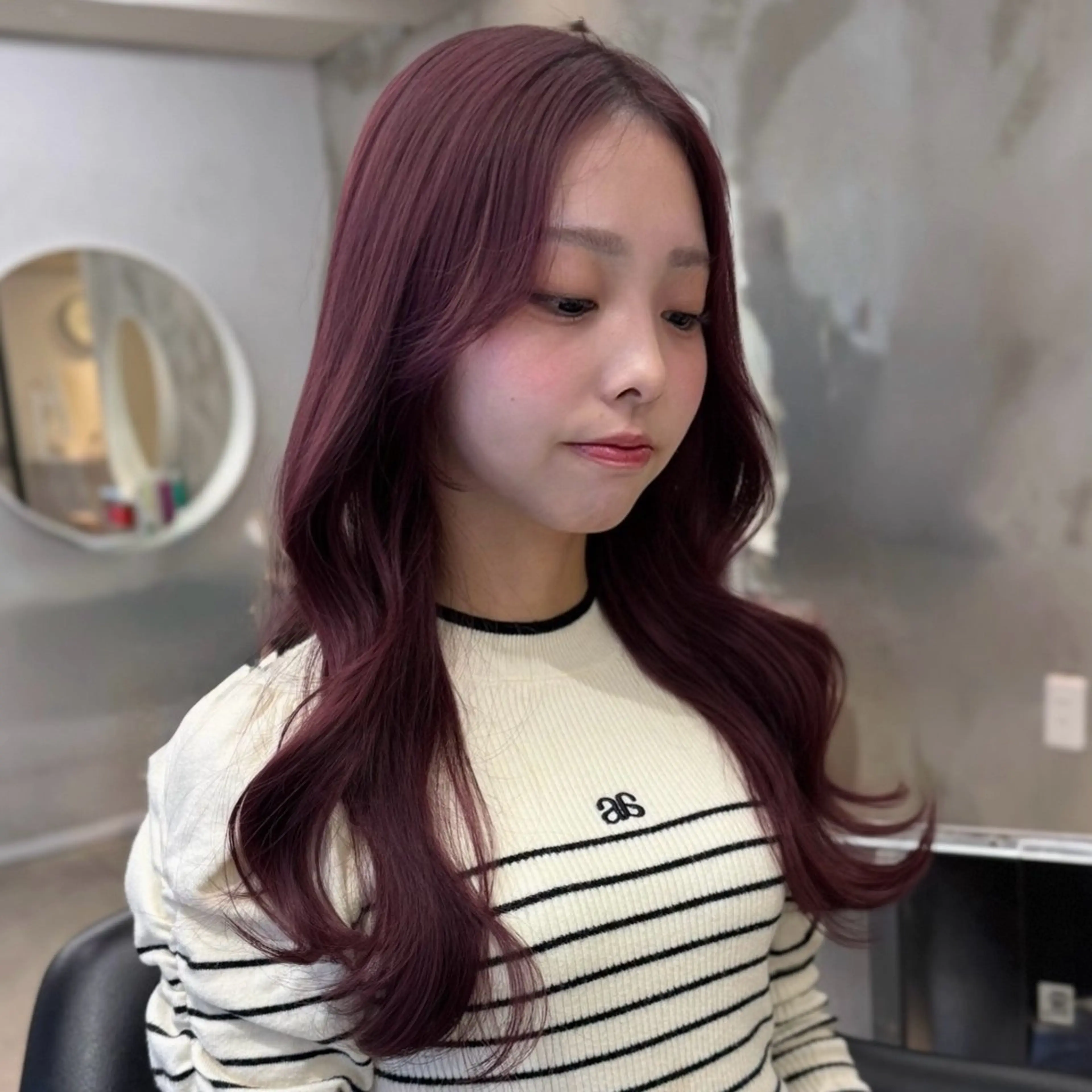 ロング カラー ラベンダーカラー ピンクカラー ピンクラベンダー ヘアカラー トリートメント ruki/梅田【ラベ ンダー・グレージュ】のヘアスタイル