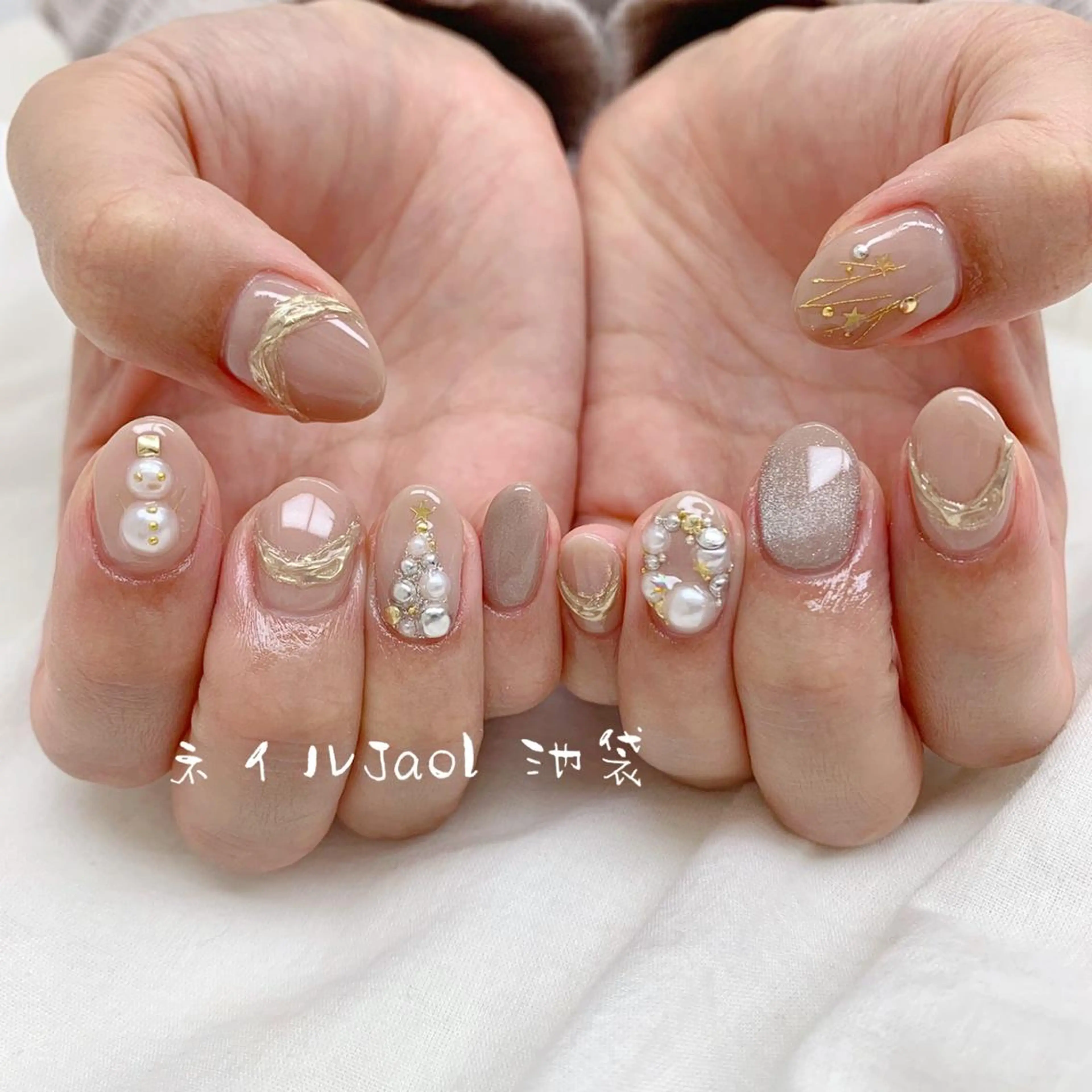 ショート クリスマス ハンドネイル nail jaol池袋店所属・ネイルJaol 池袋のネイルデザイン