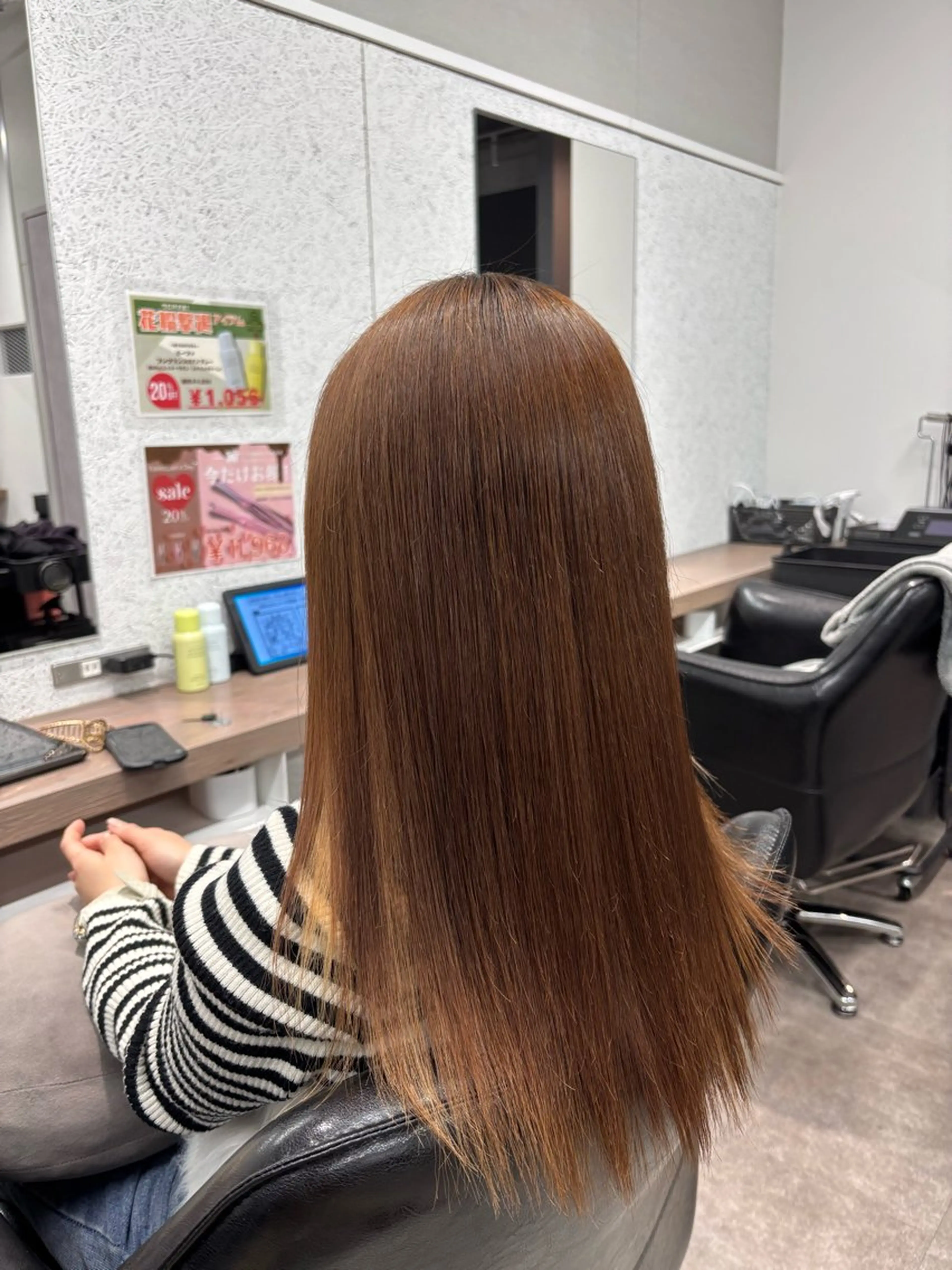 セミロング 髪質改善 酸性ストレート トリートメント ボブ/透明感カラー/ 髪質改善/🌙/ルナのヘアスタイル