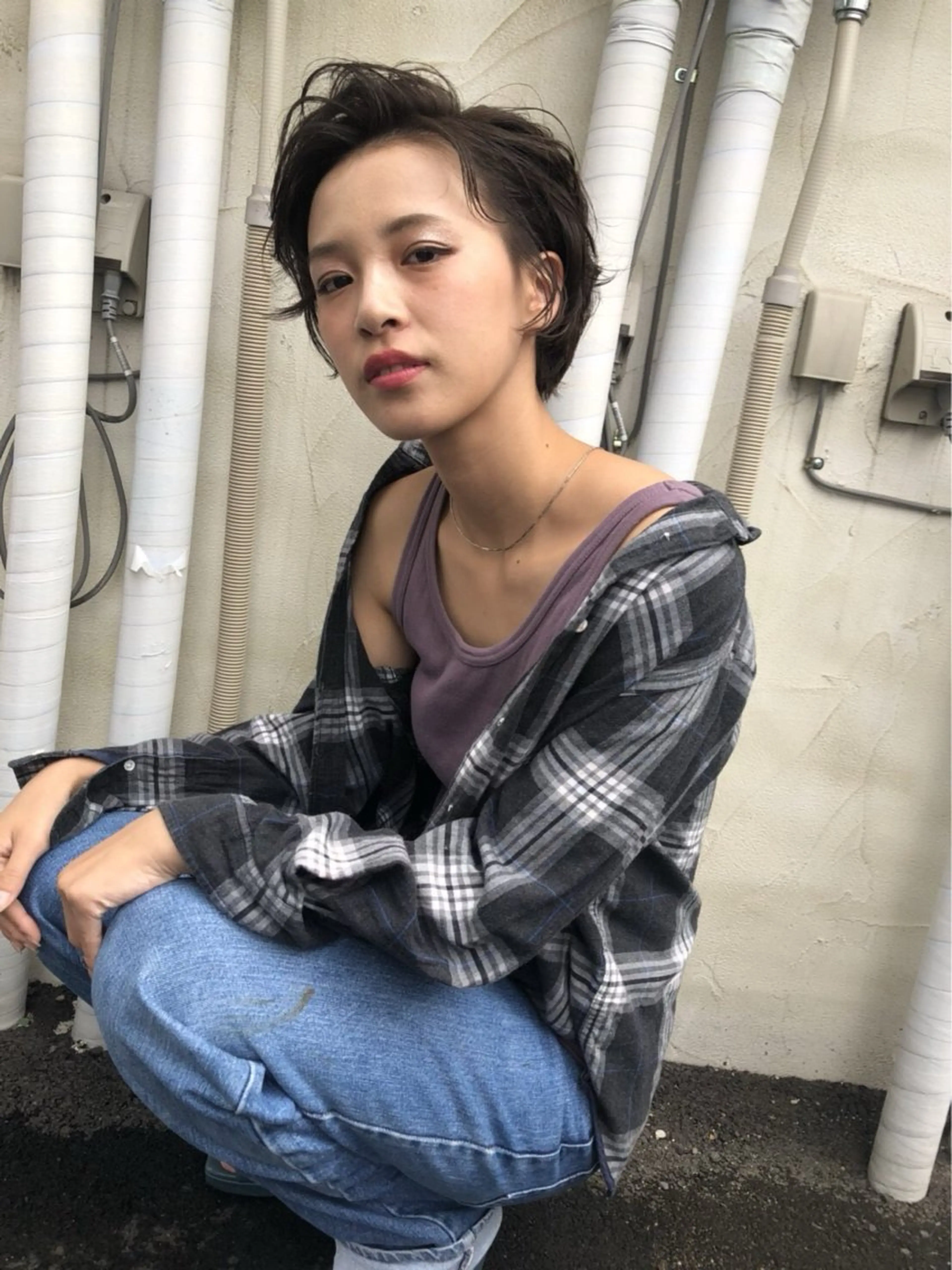 ショート カラー カット ヘアカラー tominaga kentaのヘアスタイル