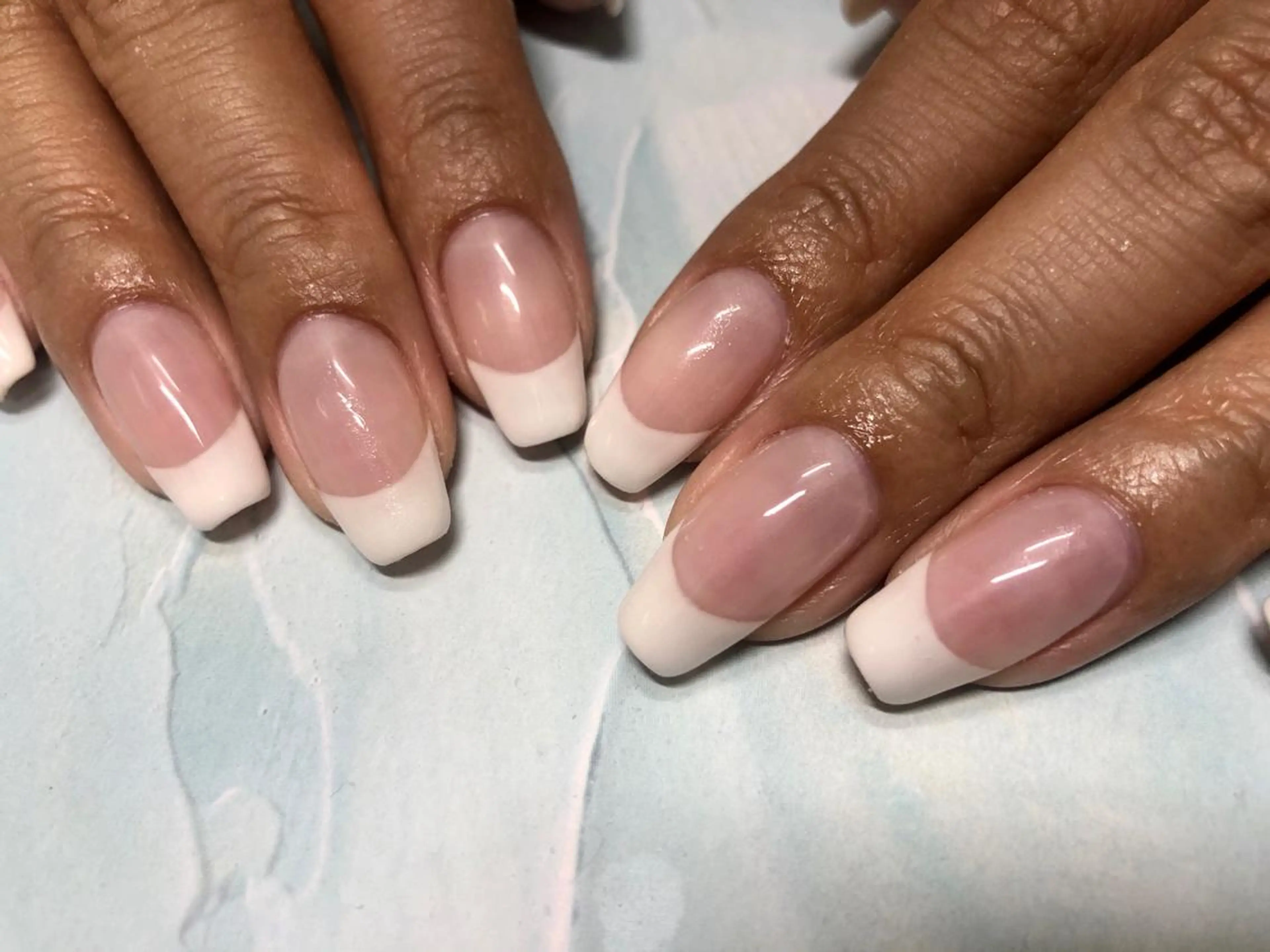 ネイル フレンチネイル ホワイト Mogu nail 二子玉川のネイルデザイン