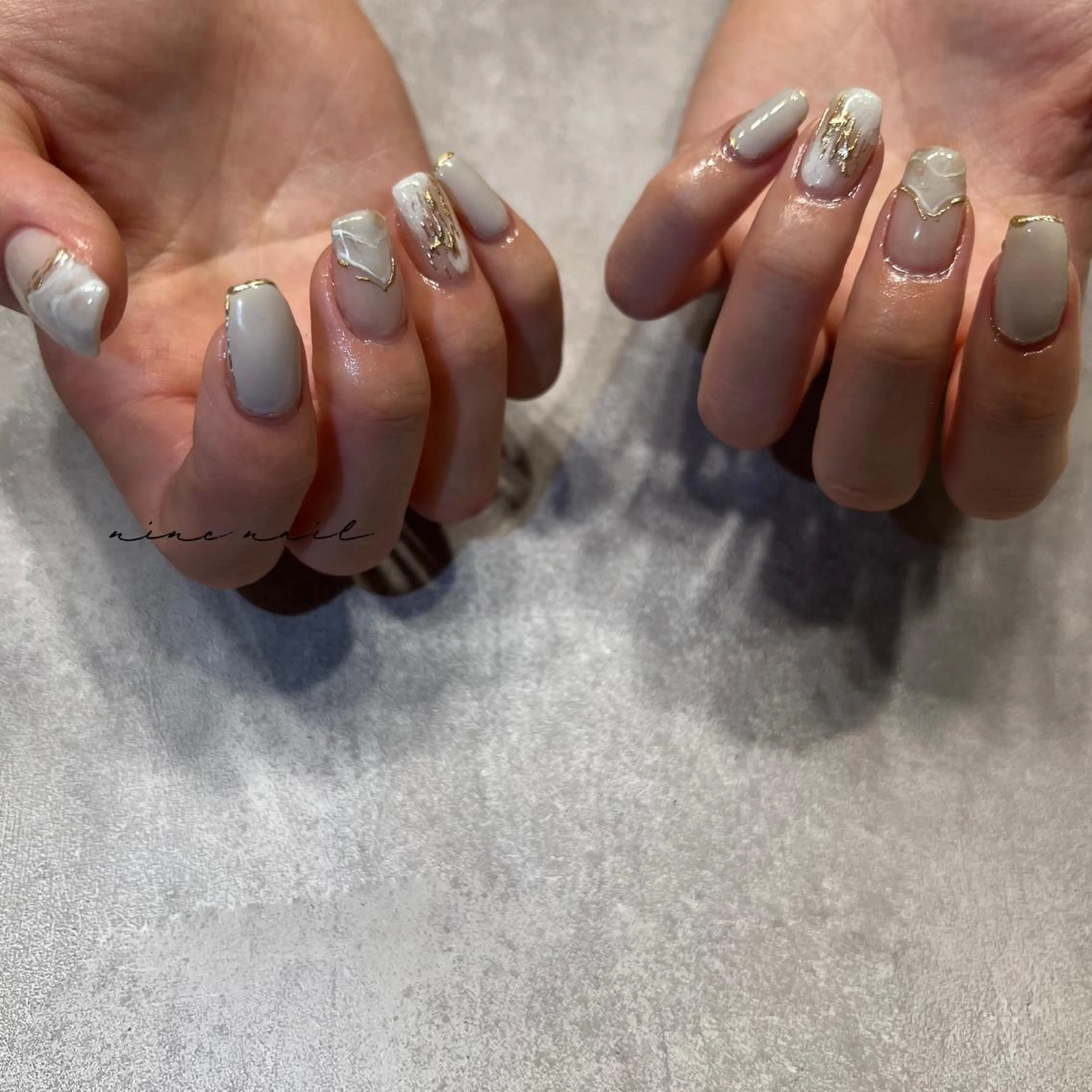 ネイル ニュアンスネイル シンプルネイル nine nailのネイルデザイン