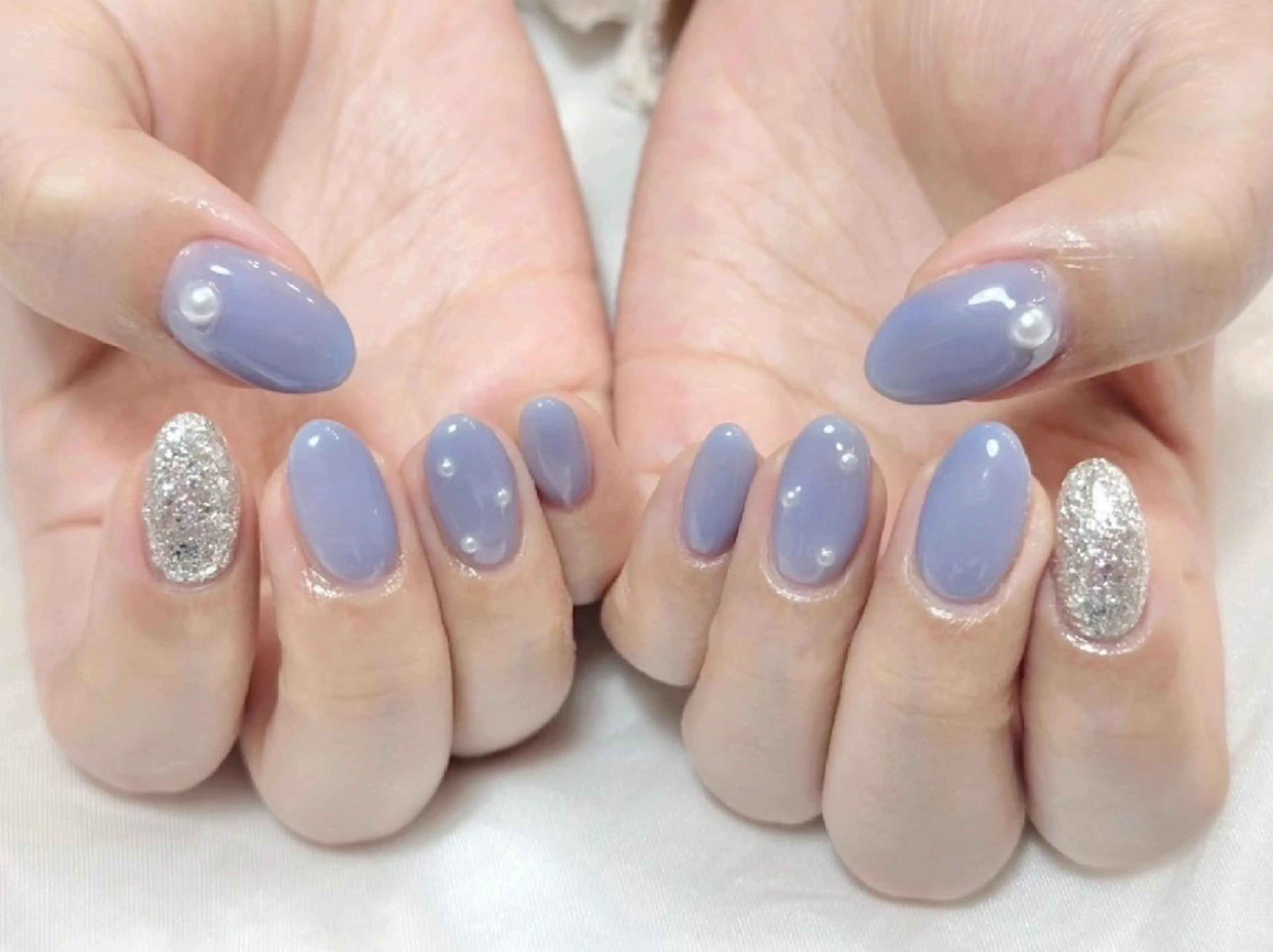 ネイル アートネイル フレンチネイル ジェルネイル ガラスフレンチ ハート ハンドネイル Nailsalon Merci東中野のネイルデザイン