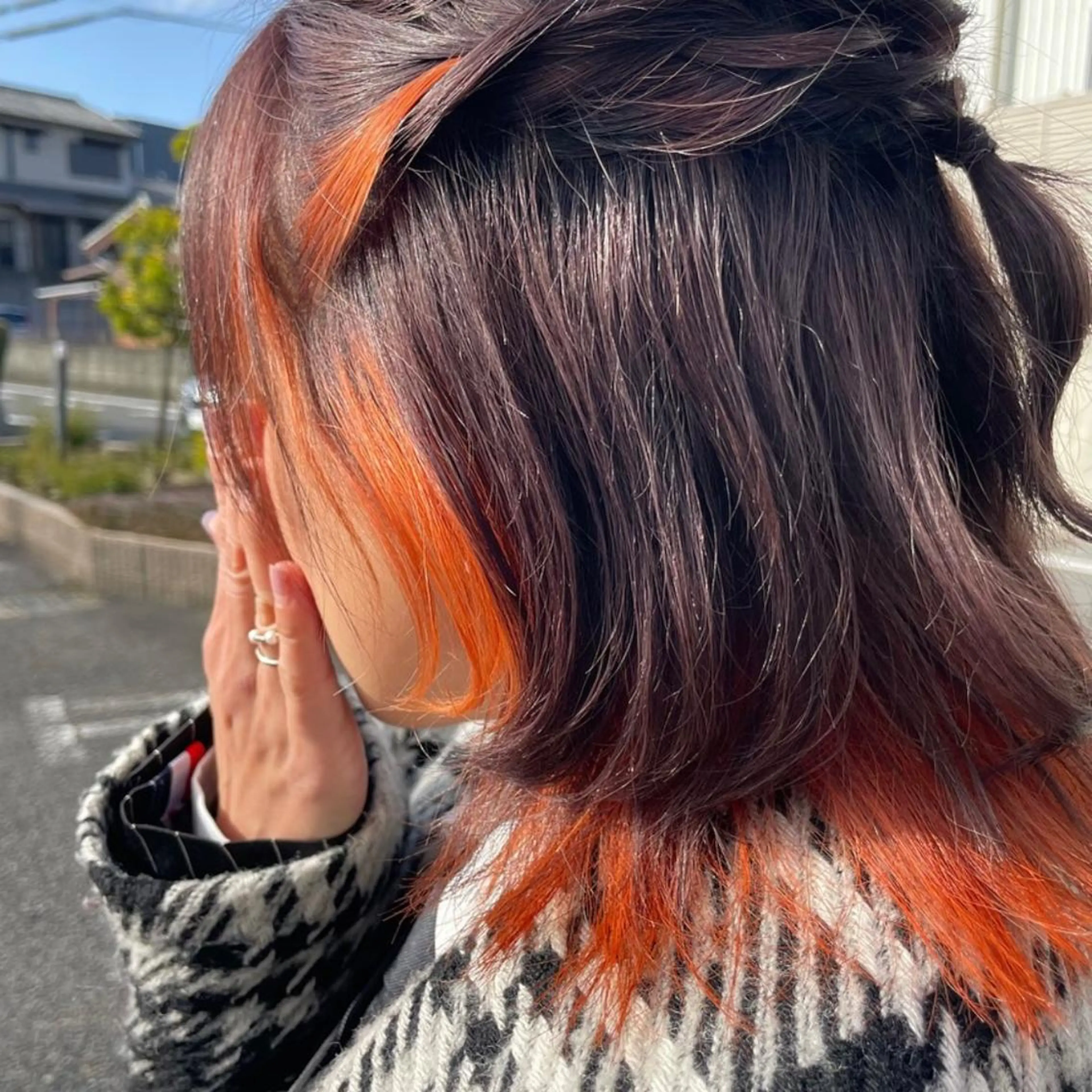 カラー ミストバング  フェイスフレーミング オレンジ カシータフロルららぽーと愛知東郷所属・服部 未夢のヘアスタイル