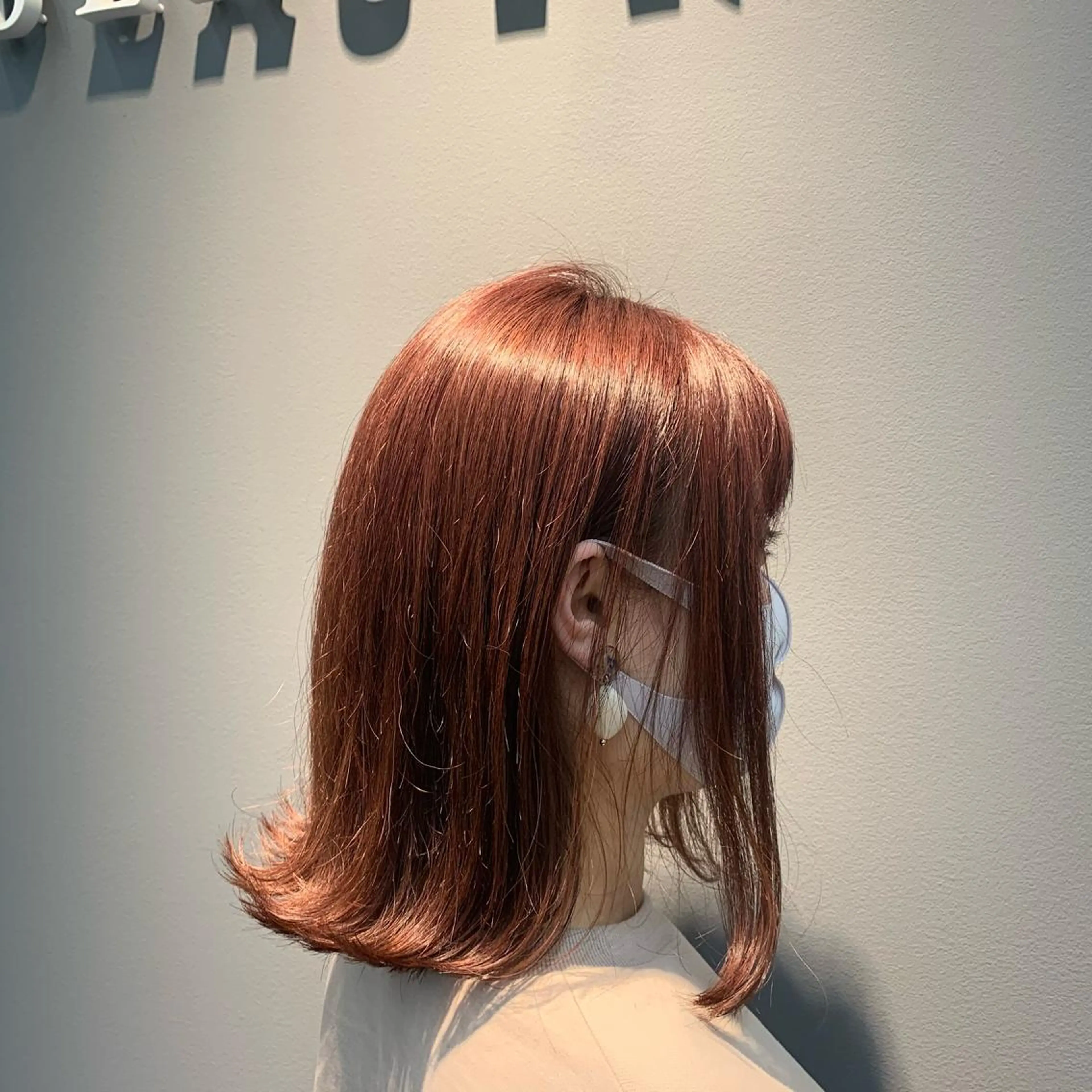 ミディアム カラー ピンクカラー ごとう さなのヘアスタイル