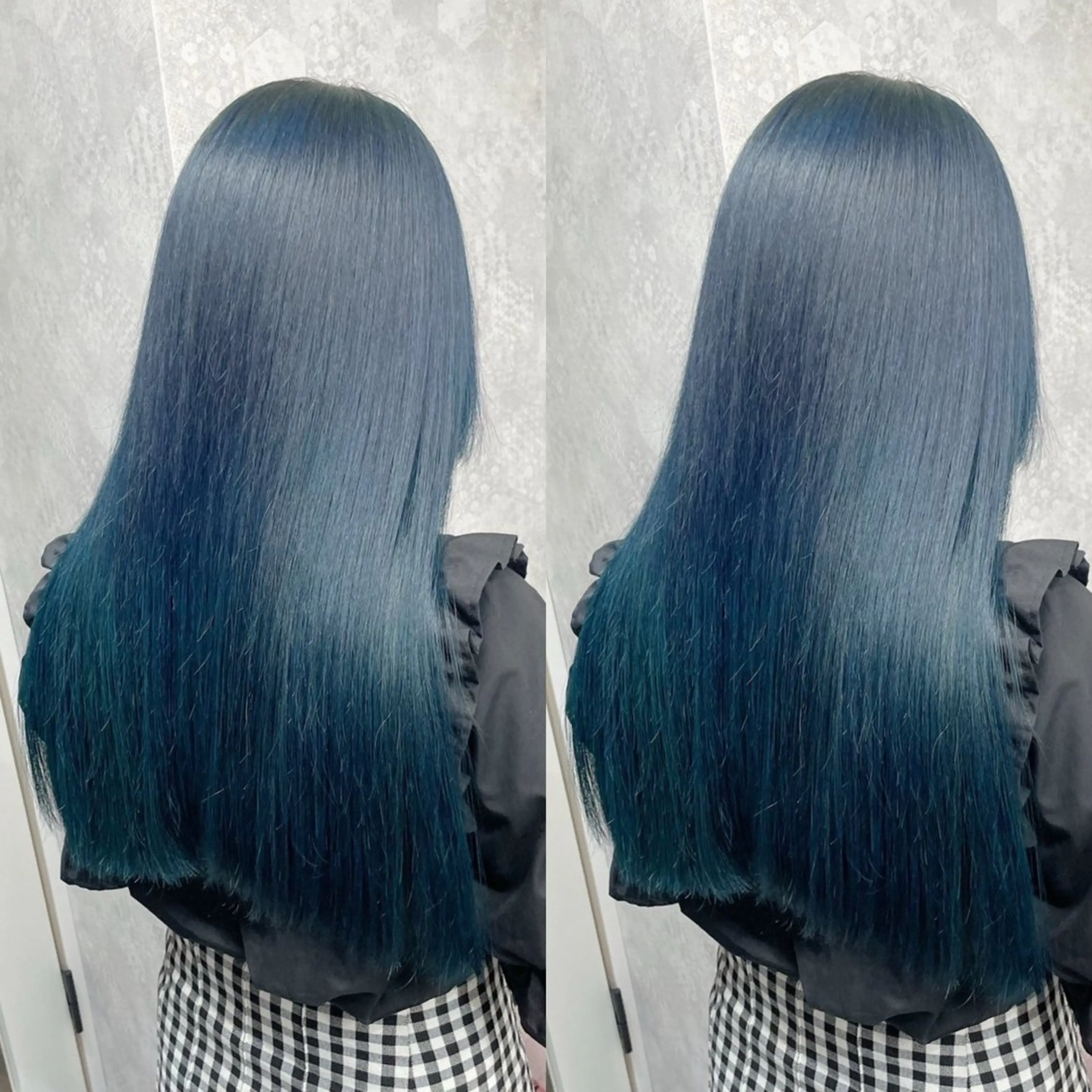 ロング カラー アクアカラー ブルーカラー ヘアカラー トリートメント ヘアセット ブリーチ無し透明感 カラー🦕まどかのヘアスタイル