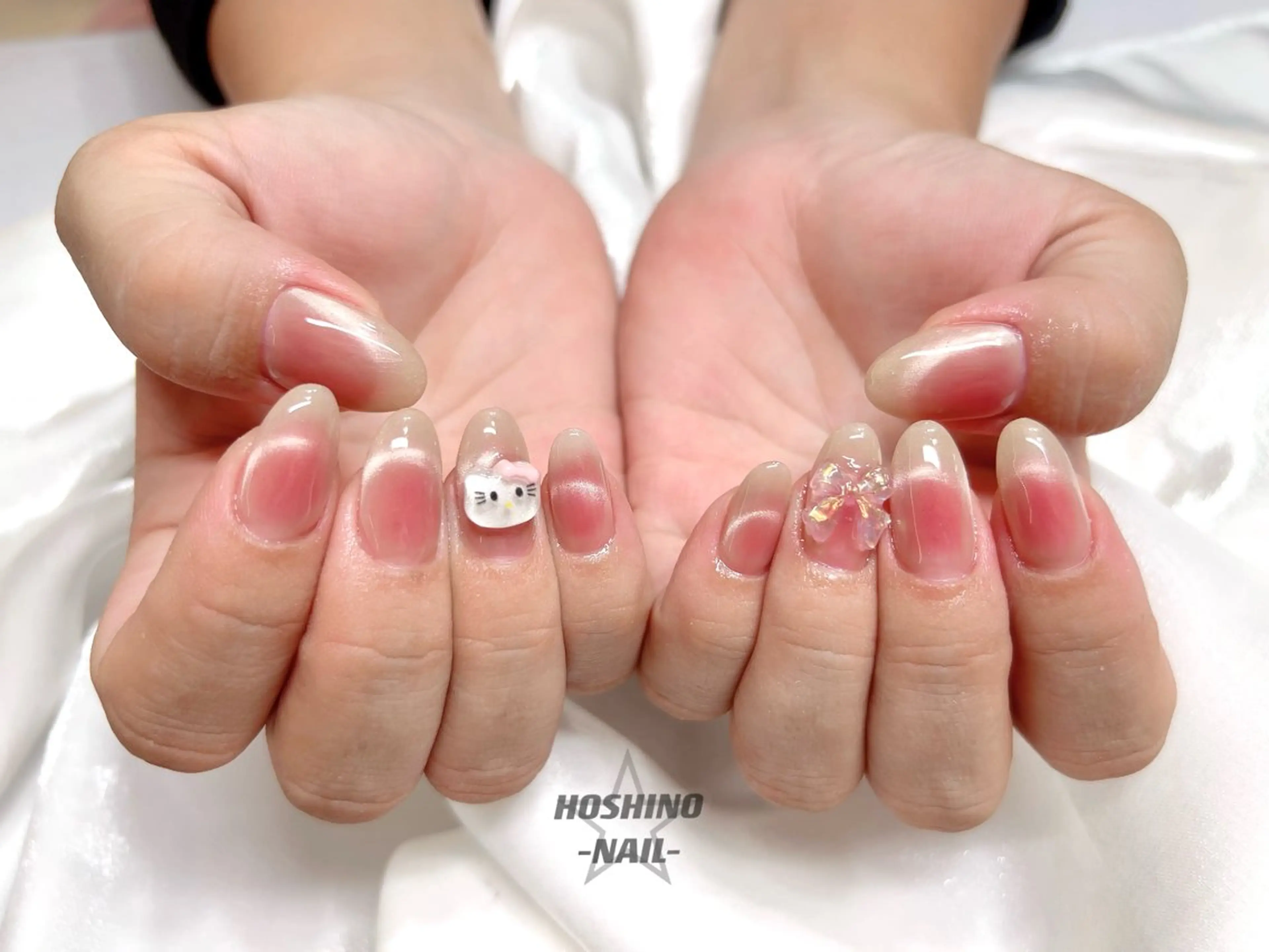 ネイル チークネイル 長さ出し フレンチネイル マグネットネイル マグネットフレンチ ハンドネイル ★HOSHINO NAIL★ナナミのネイルデザイン