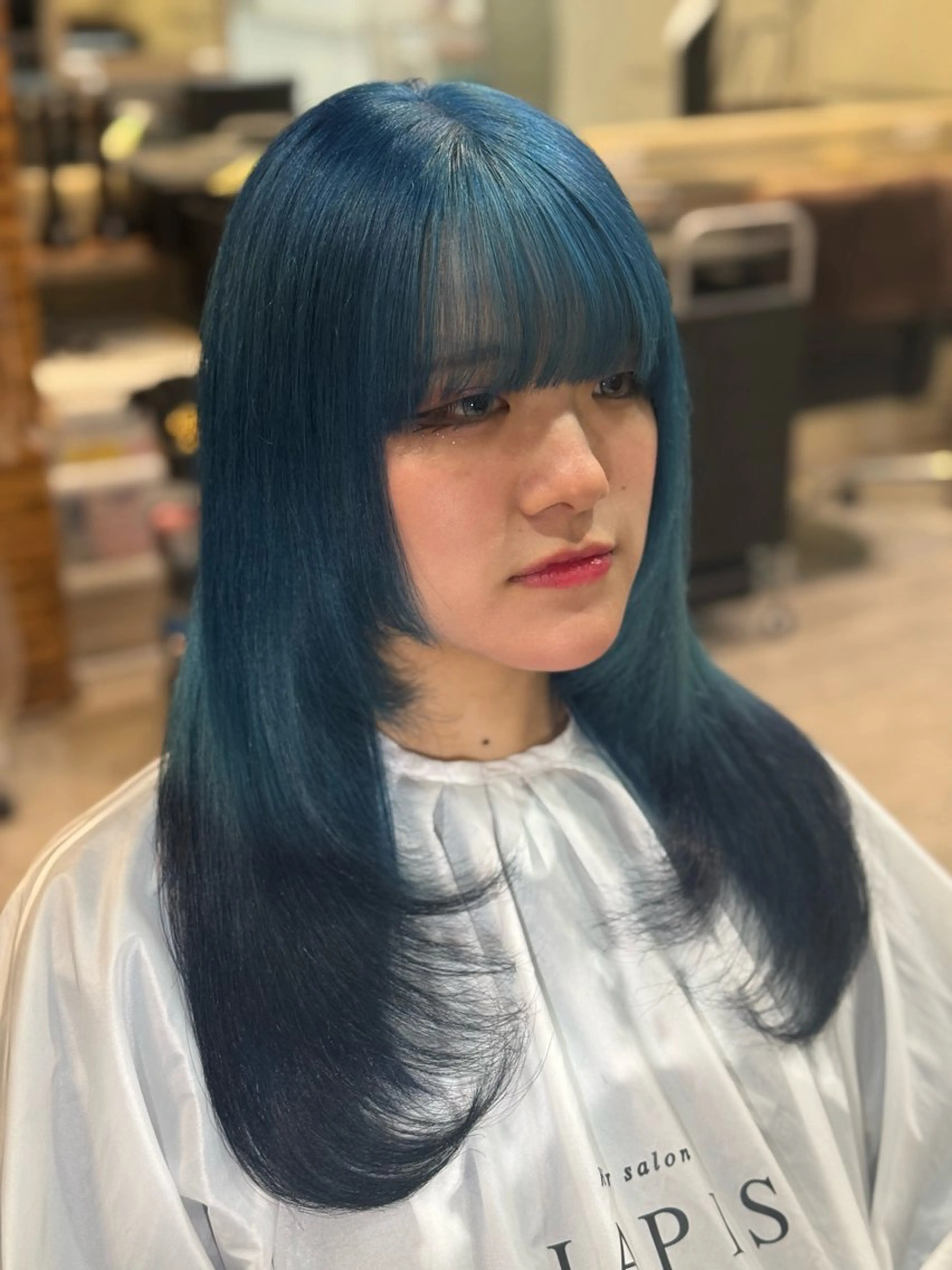 ロング カット ヘアカラー lapis  Rie シールエクハイトーンのヘアスタイル