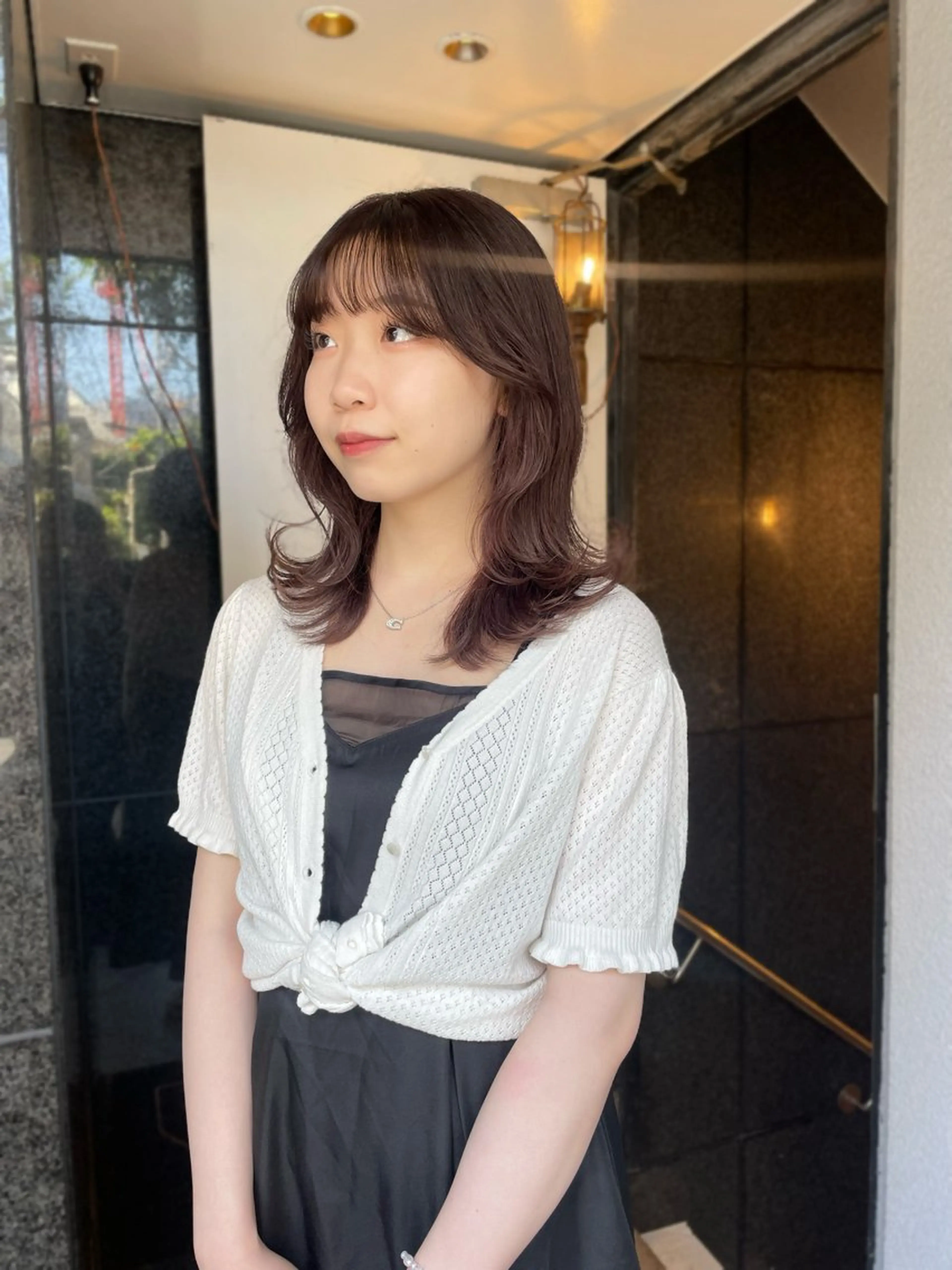 ミディアム くびれヘア レイヤーカット tete nico所属・似合わせ/ヘアカラー nanami🌸のヘアスタイル