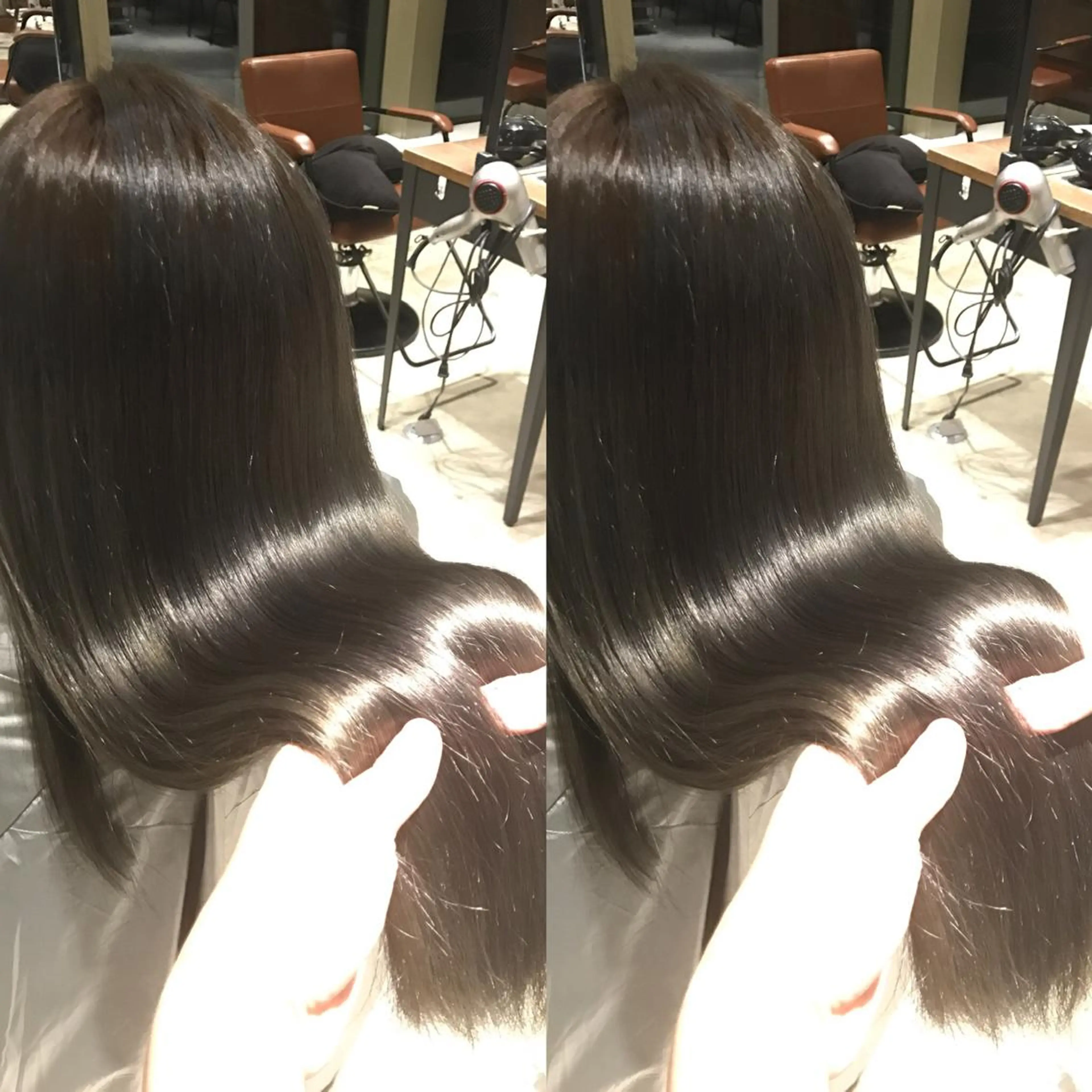 ロング ボブ くせ毛 顔周りカット 髪質改善 韓国風ヘア ヘアカラー トリートメント レイヤーカット 髪質改善　武田涼のヘアスタイル