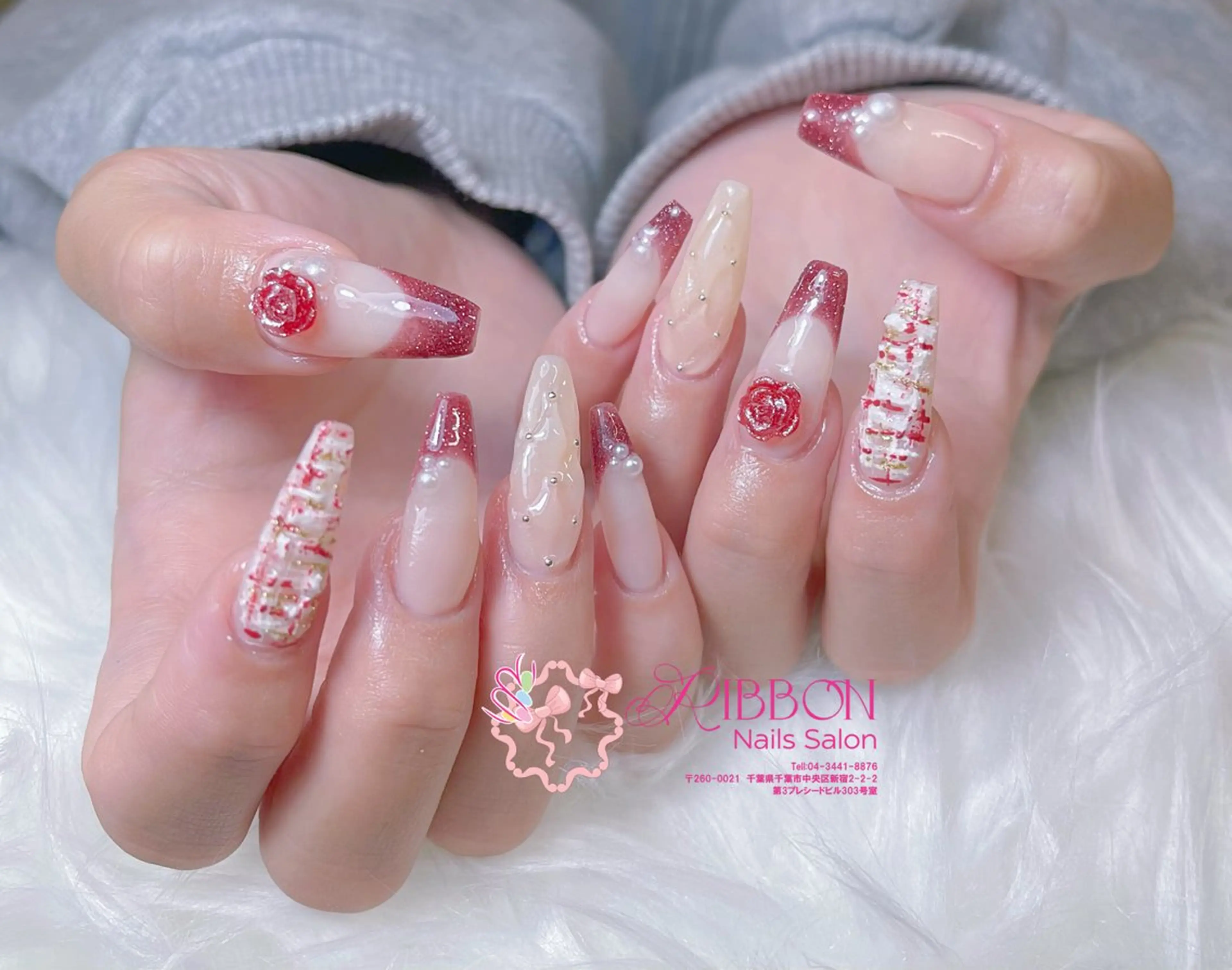 ネイル チークネイル フットネイル フレンチネイル グラデーション 韓国ネイル Ribbonnail salonのネイルデザイン