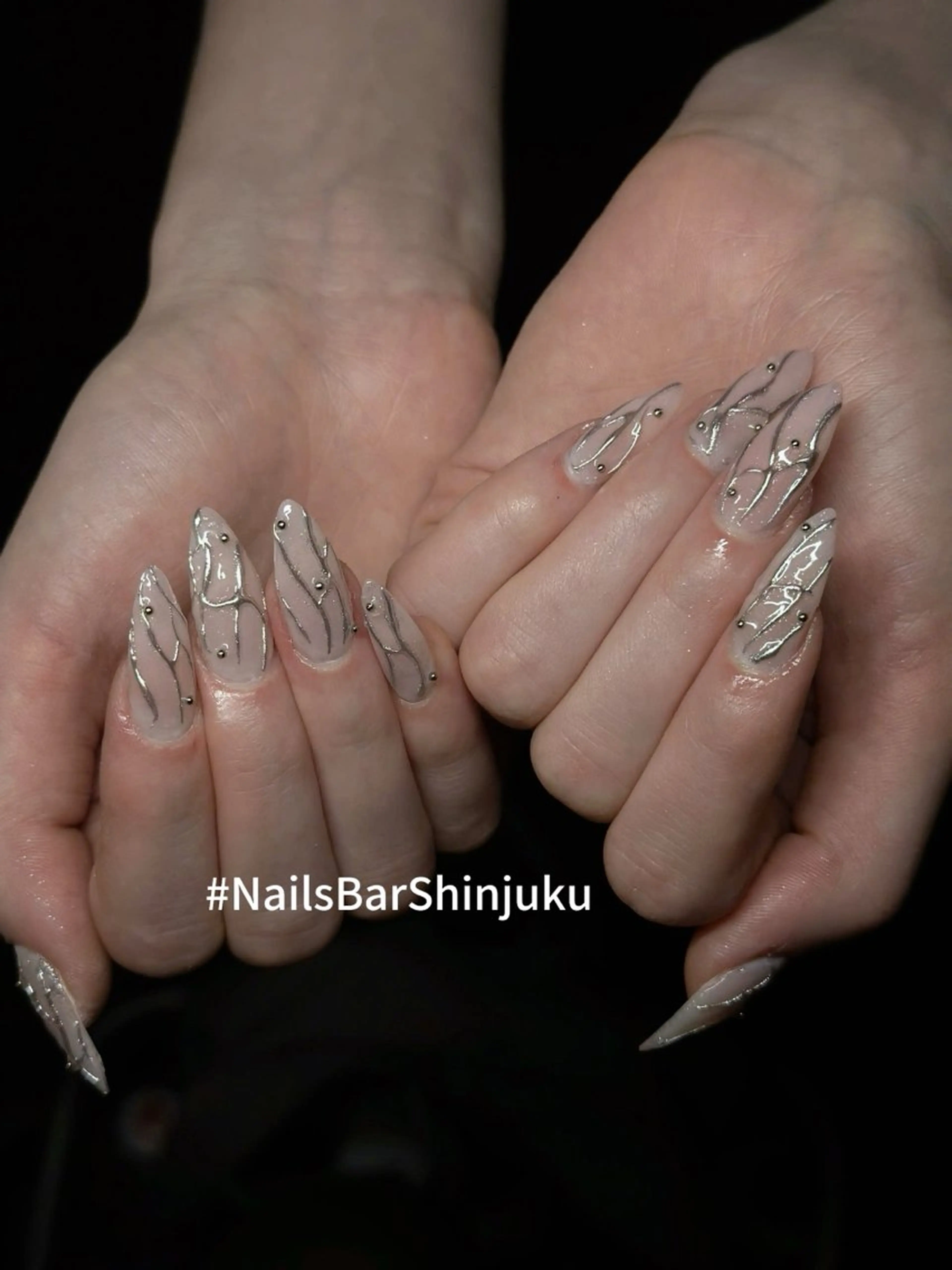 ネイル 長さ出し フレンチネイル ジェルネイル 韓国ネイル ロングネイル ハンドネイル NAILS BAR SHINJUKUのネイルデザイン