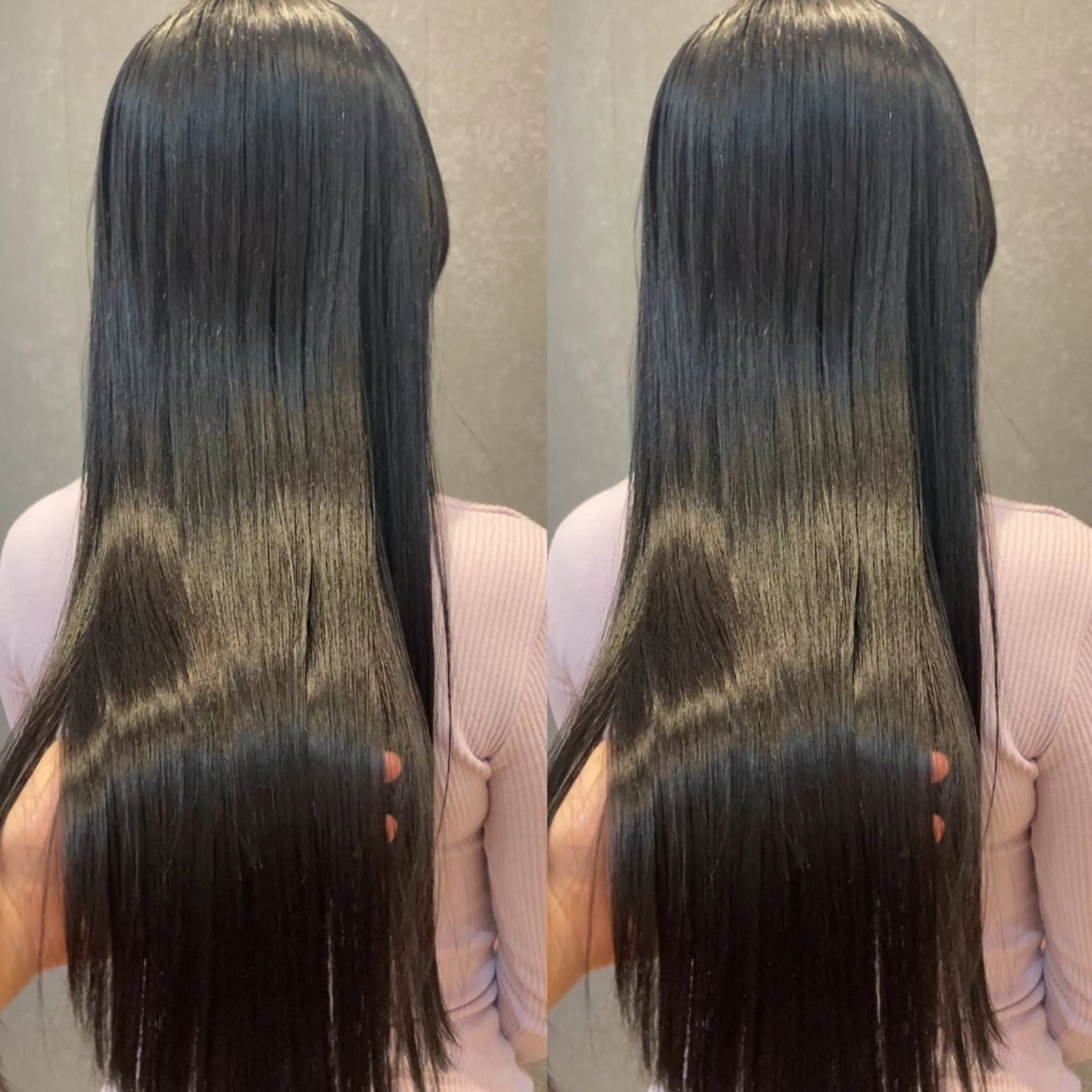 ロング カラー 黒髪 ブルーカラー ブルーブラック schon所属・み うのヘアスタイル