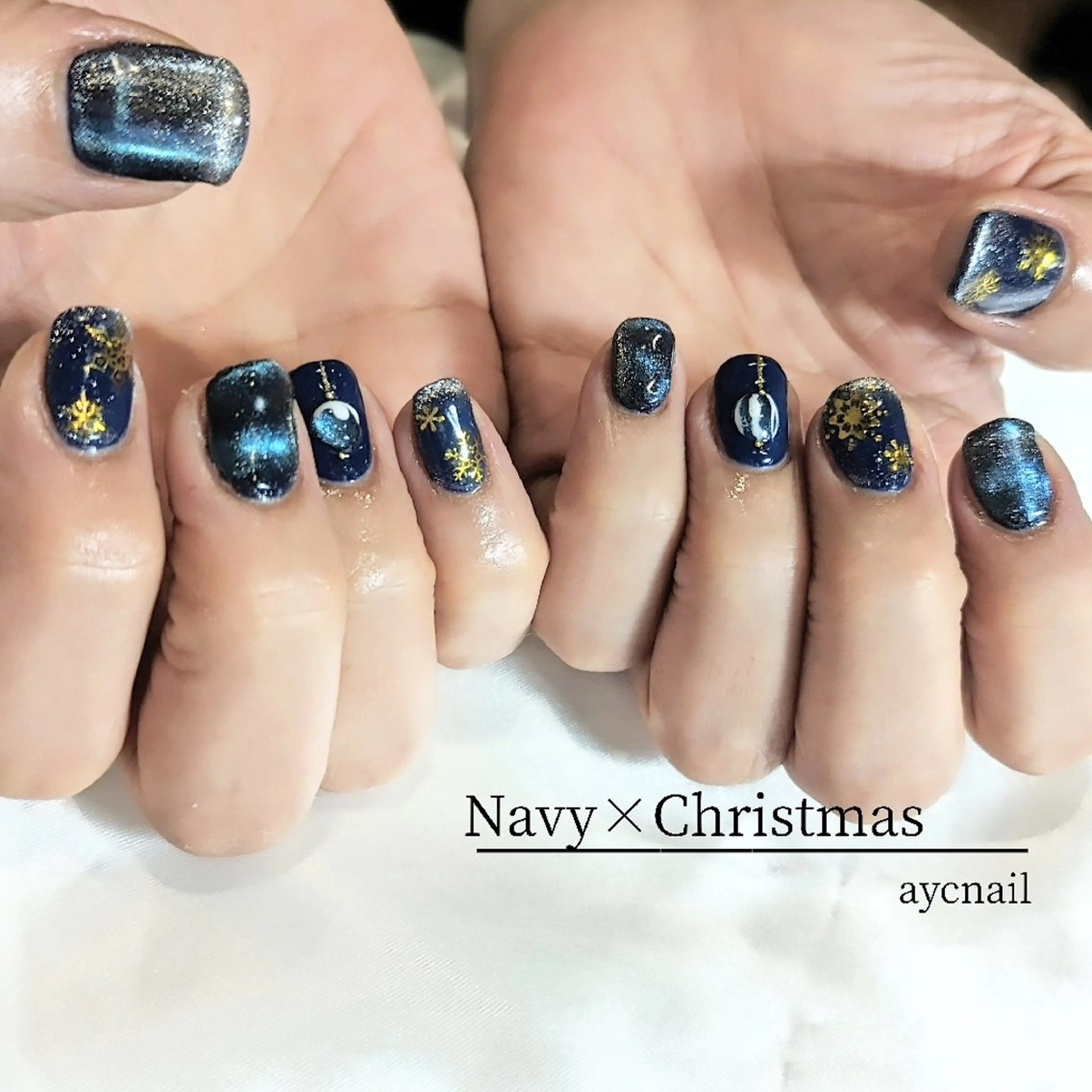 ネイル 冬ネイル クリスマス ハンドネイル aycnail 　Ayakaのネイルデザイン