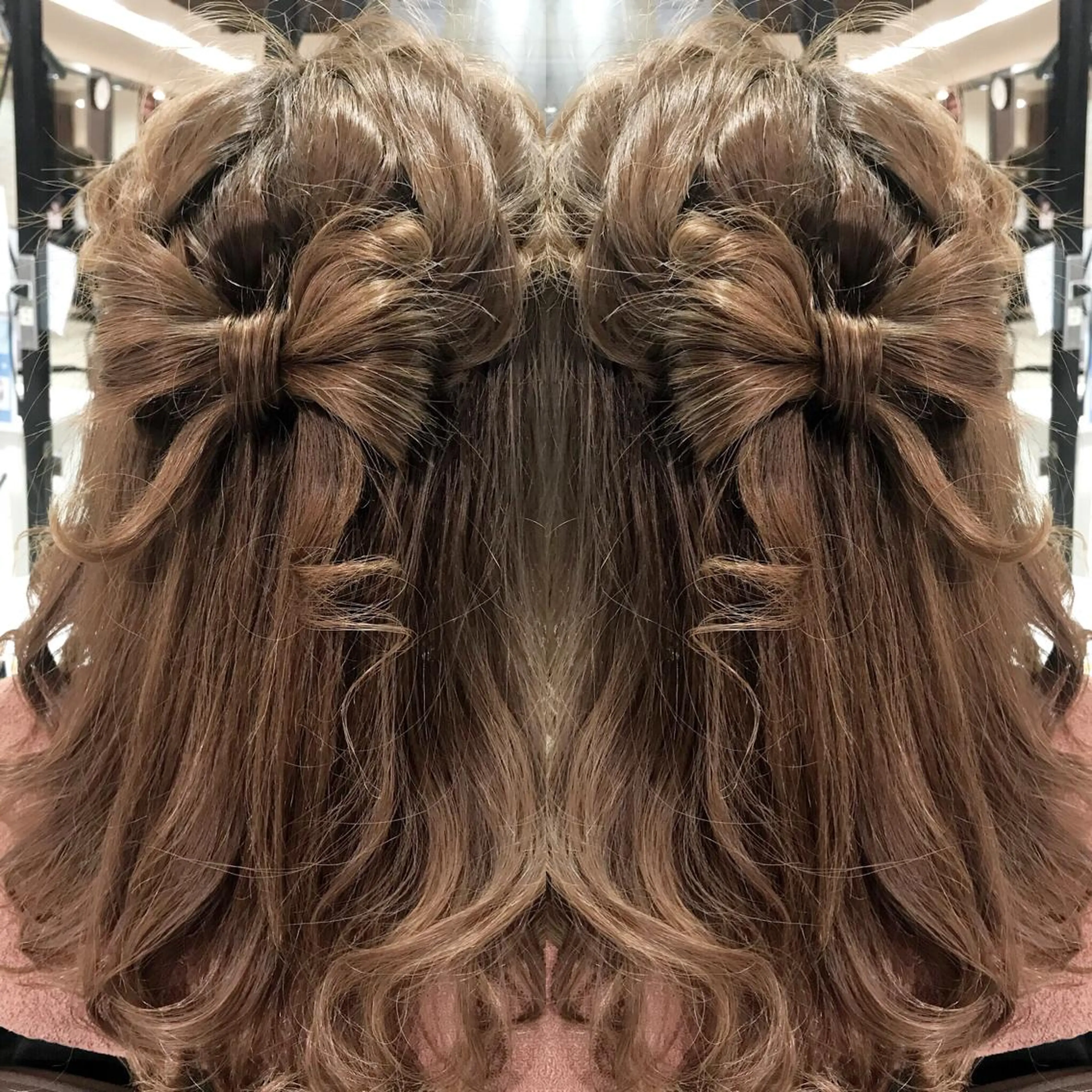 セミロング カラー ヘアアレンジ シールエクステ⭐️ オオミタクヤのヘアスタイル