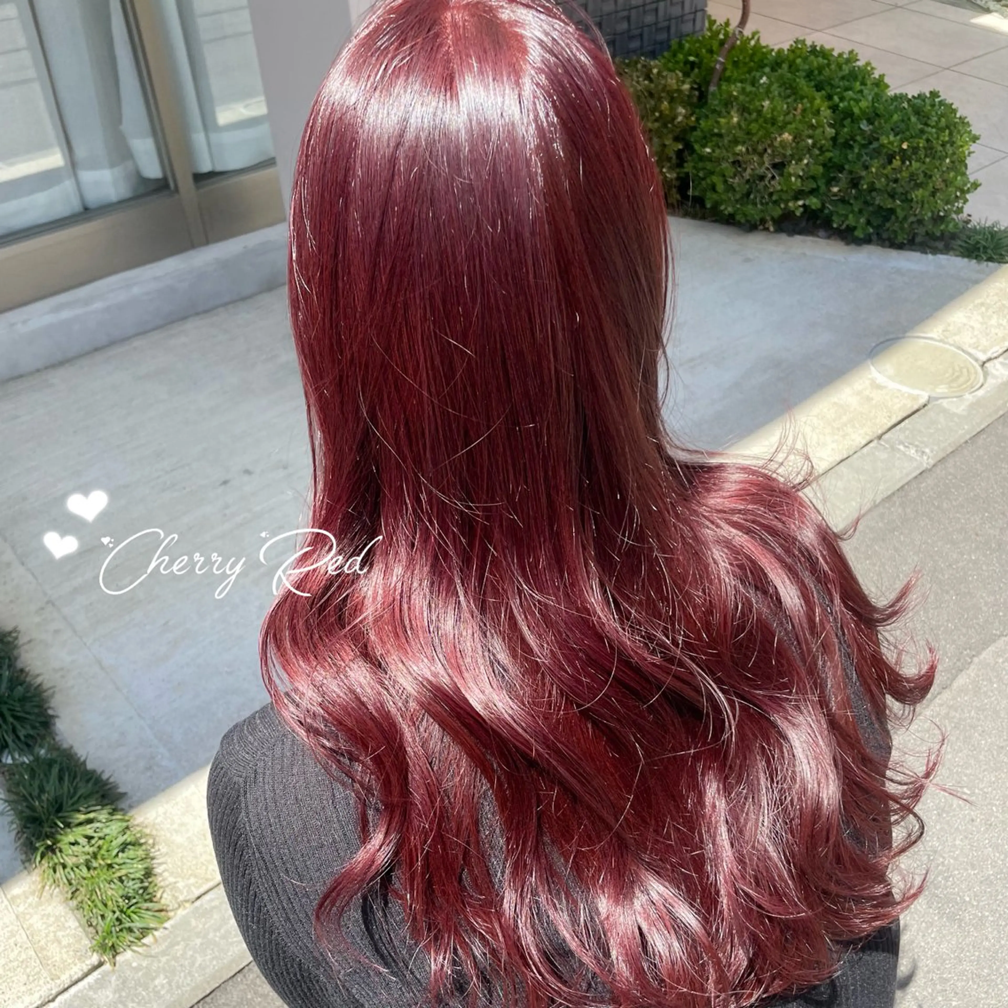 カラー ブリーチ ブリーチなしカラー レッドカラー kana ブリーチなしカラー✨のヘアスタイル