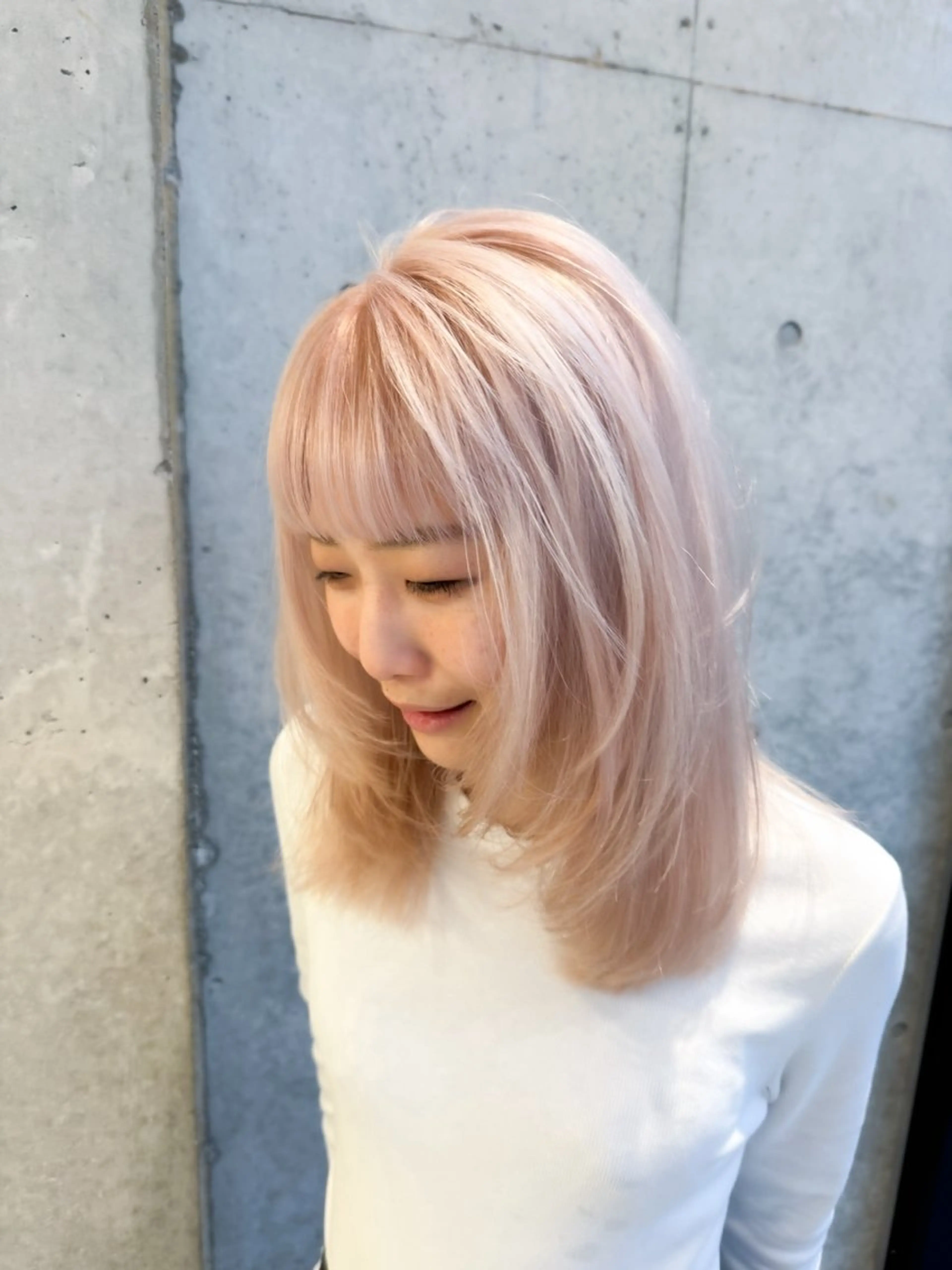 ミディアム カラー ヘアアレンジ ミニボブ/ブリーチ 🌈MISATOのヘアスタイル