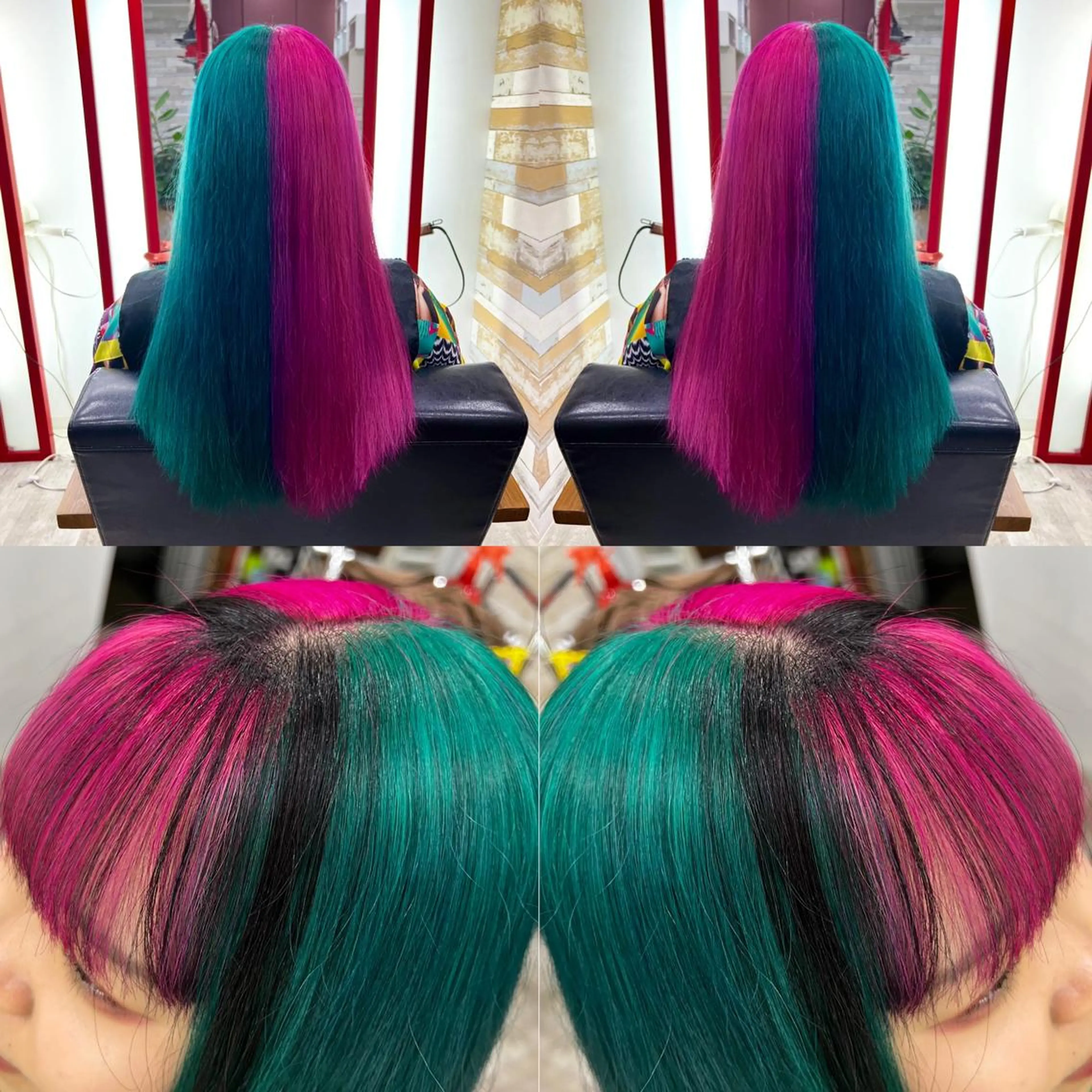 ロング カラー ヘアカラー トリートメント "PEPPU "所属・派手髪、透明感カラー ショートヘアShinのヘアスタイル