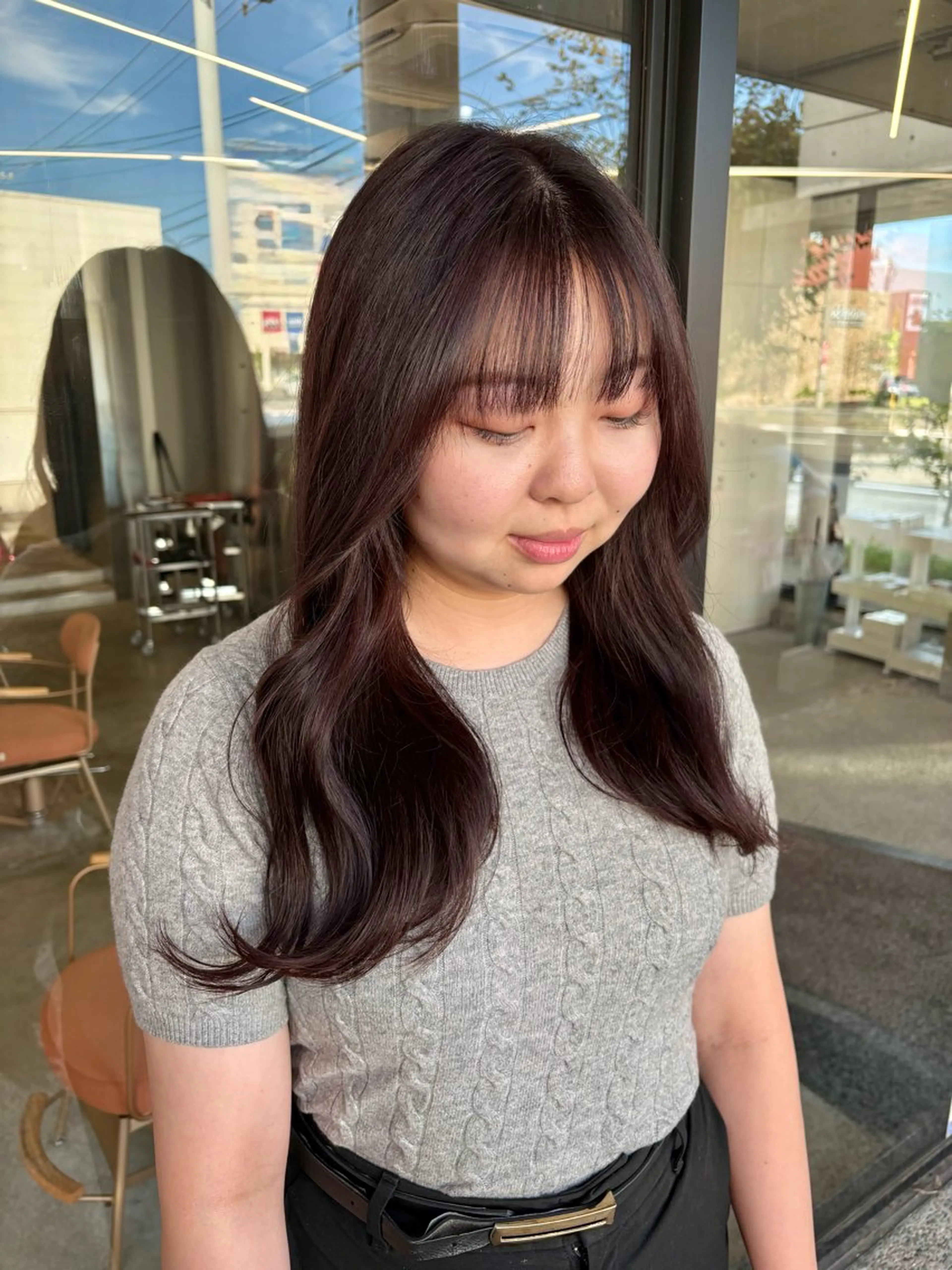 セミロング カラー ブラウンカラー ラベンダーカラー ラベンダーブラウン ヘアカラー トリートメント LOMARLIE / CHIKA🫧のヘアスタイル