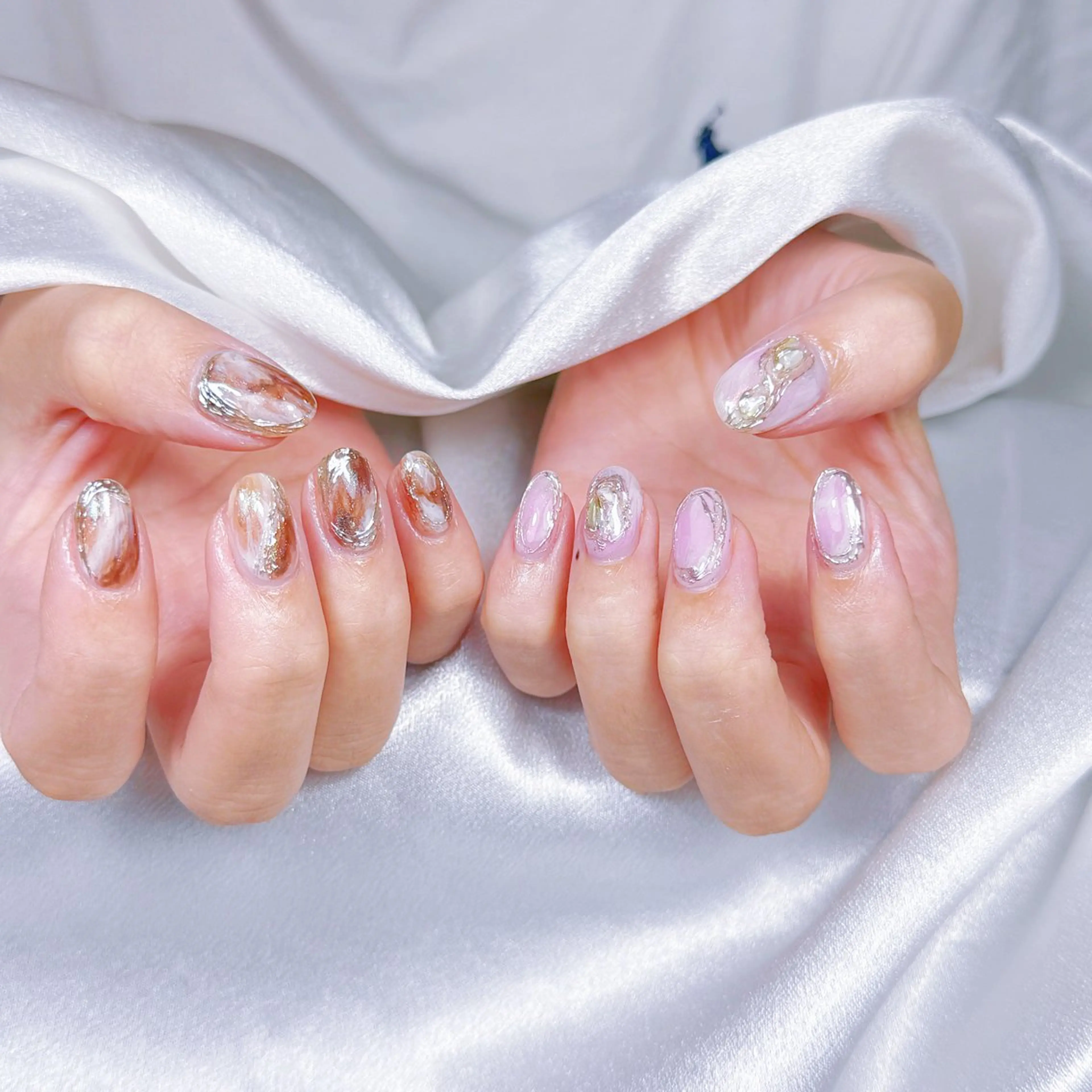 ネイル アートネイル フレンチネイル ジェルネイル 韓国ネイル ミラーネイル ハンドネイル Rin Nail所属・Rin Nailのネイルデザイン