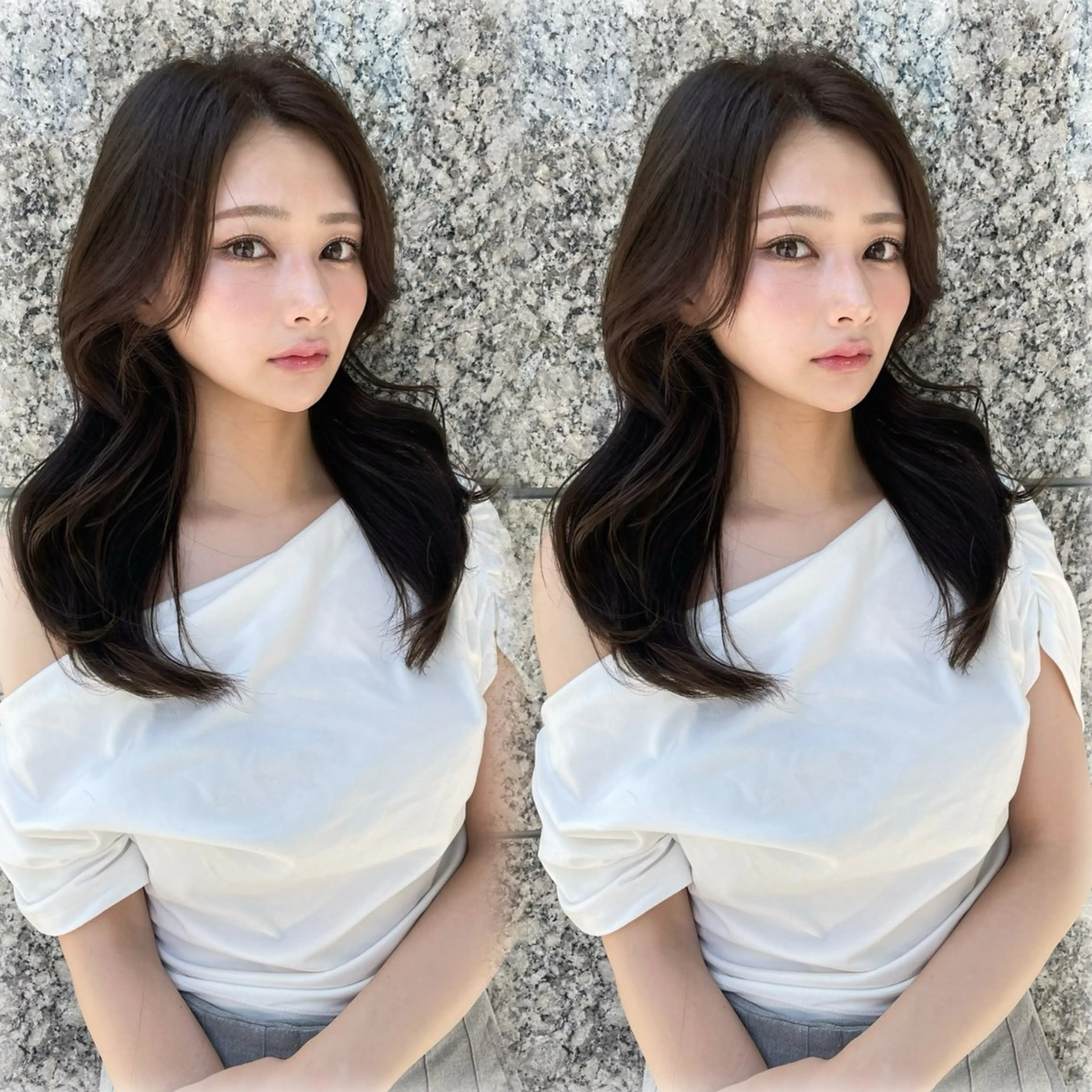 ロング カラー ヘアカラー トリートメント ✨韓国風レイヤー/ 透明感カラー🩶りくのヘアスタイル