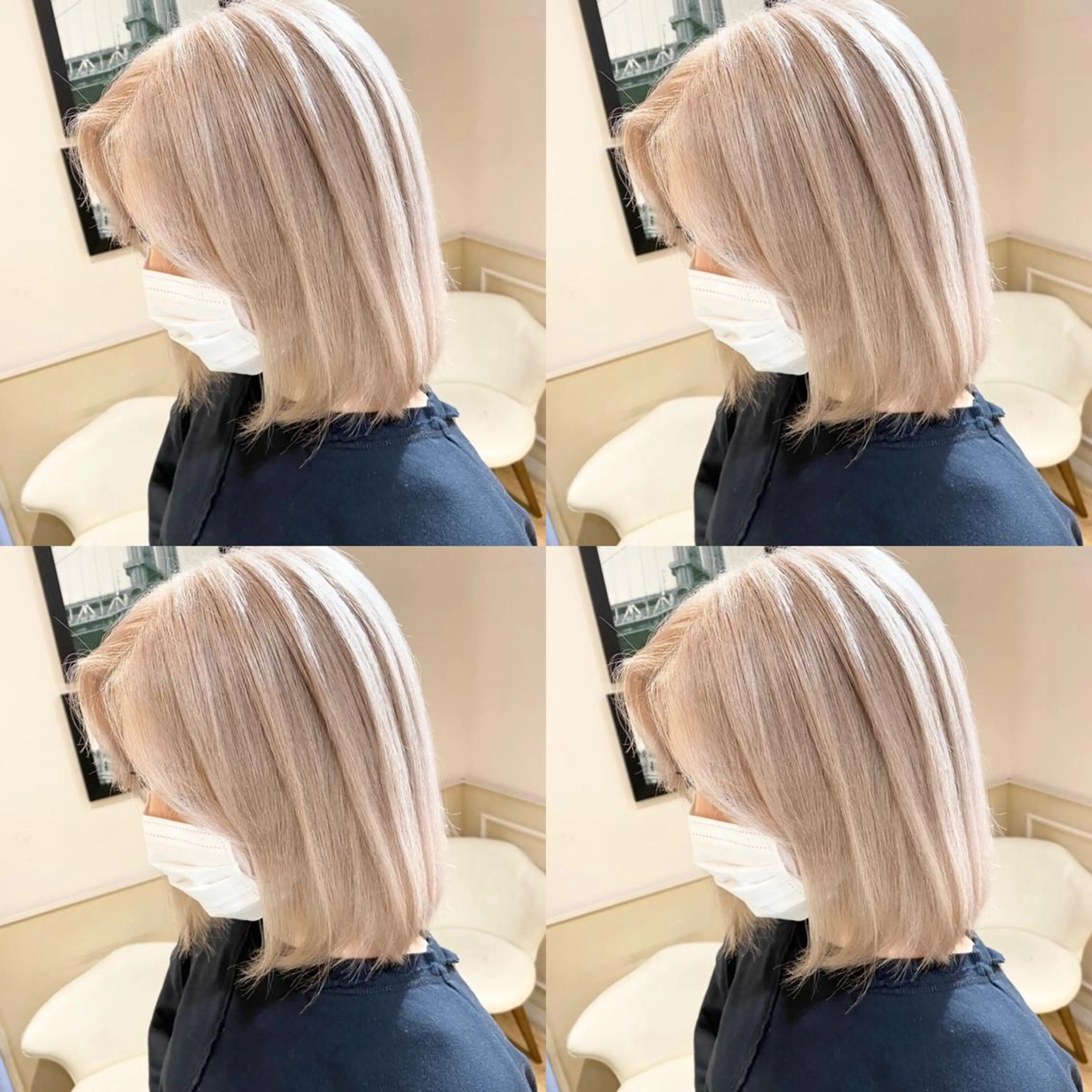 ミディアム カラー ベージュカラー ブリーチ ハイライトカラー ハイトーンカラー イルミナカラー カット ヘアカラー トリートメント 当日予約可能です！ 宜しくお願いします！のヘアスタイル