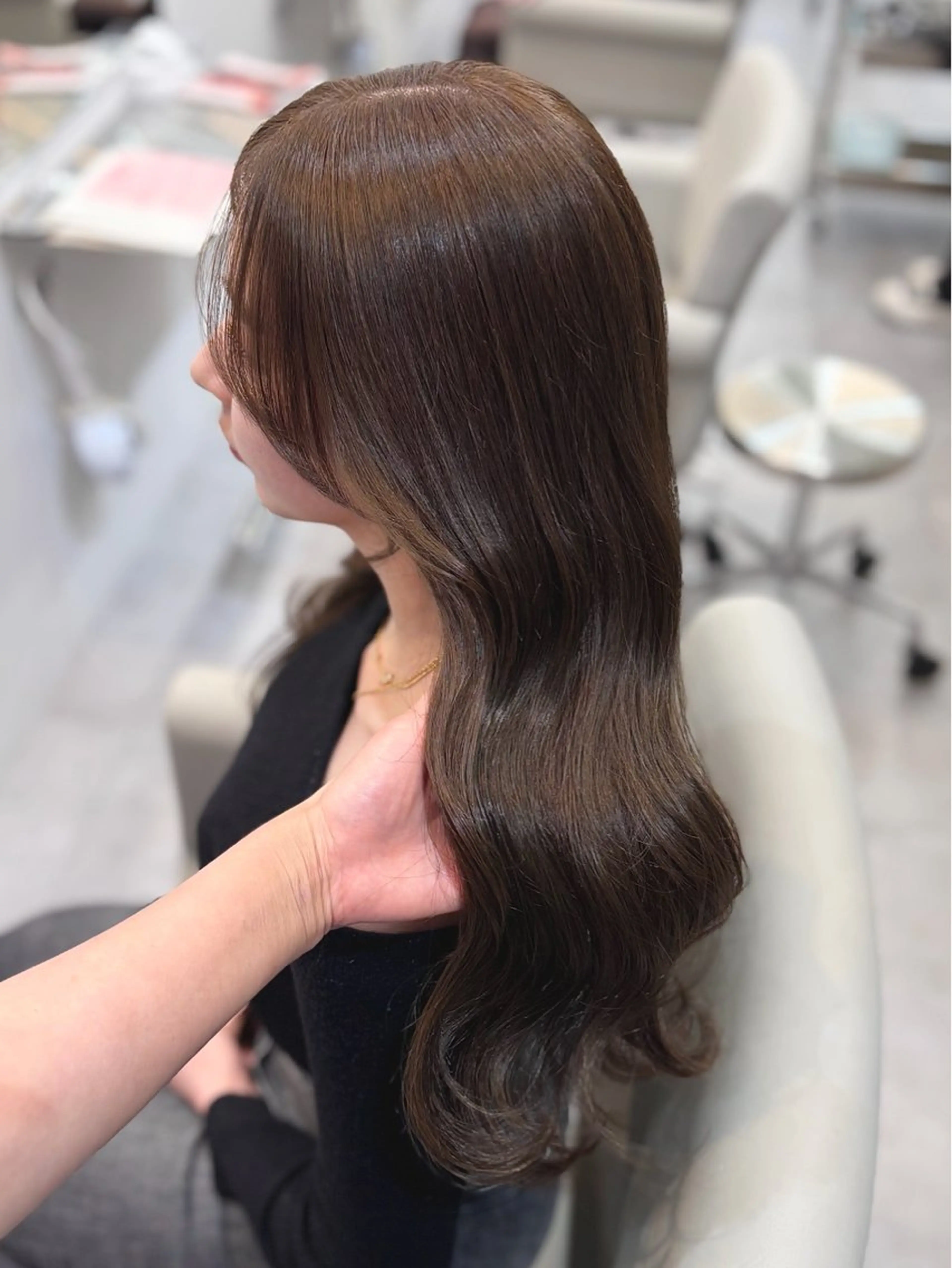 ロング ヘアカラー 顔周りカット/ボブ/ ツヤ髪/coconaのヘアスタイル