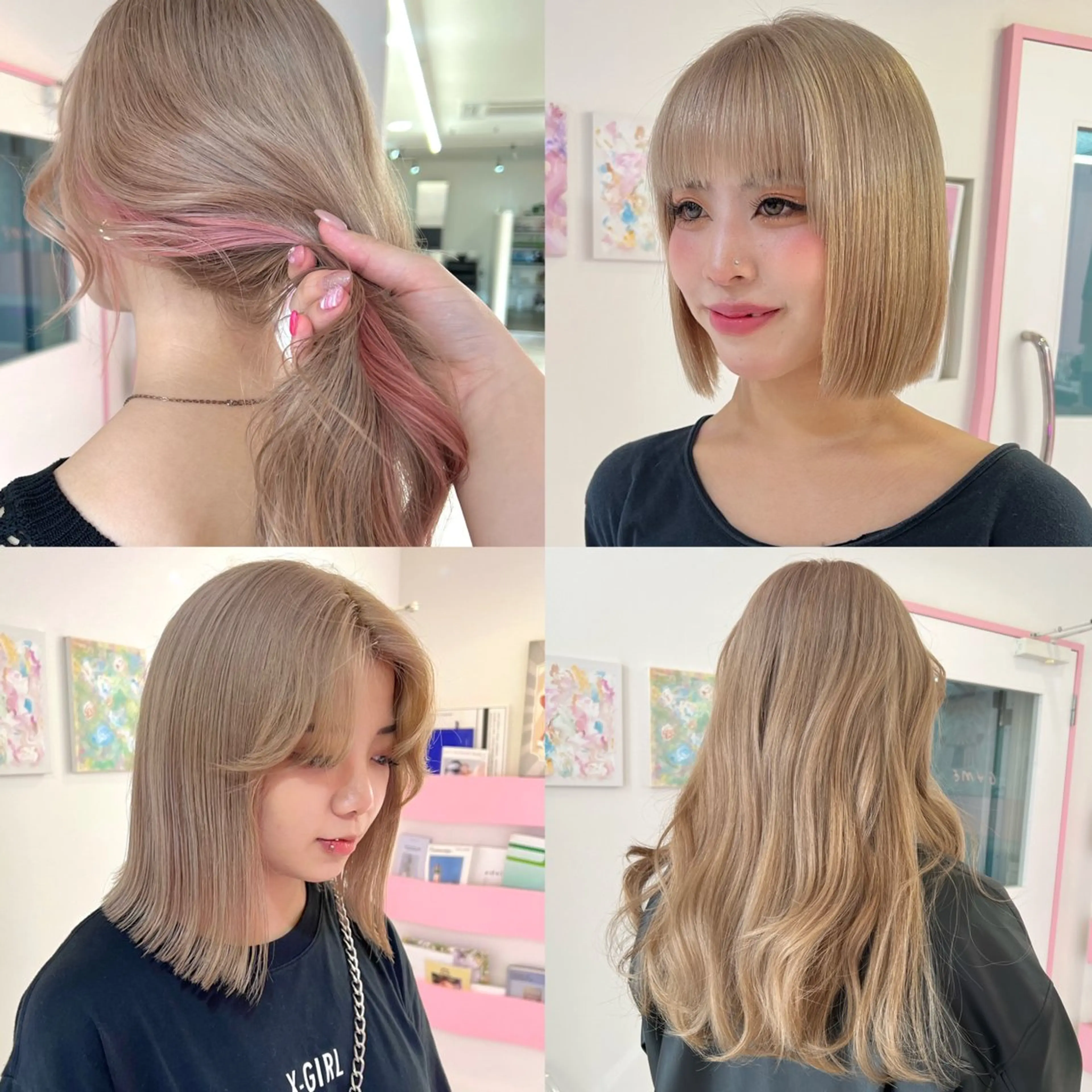 ヘアカラー トリートメント ハイトーン♡ブリーチ ♡エクステ♡nanaのヘアスタイル