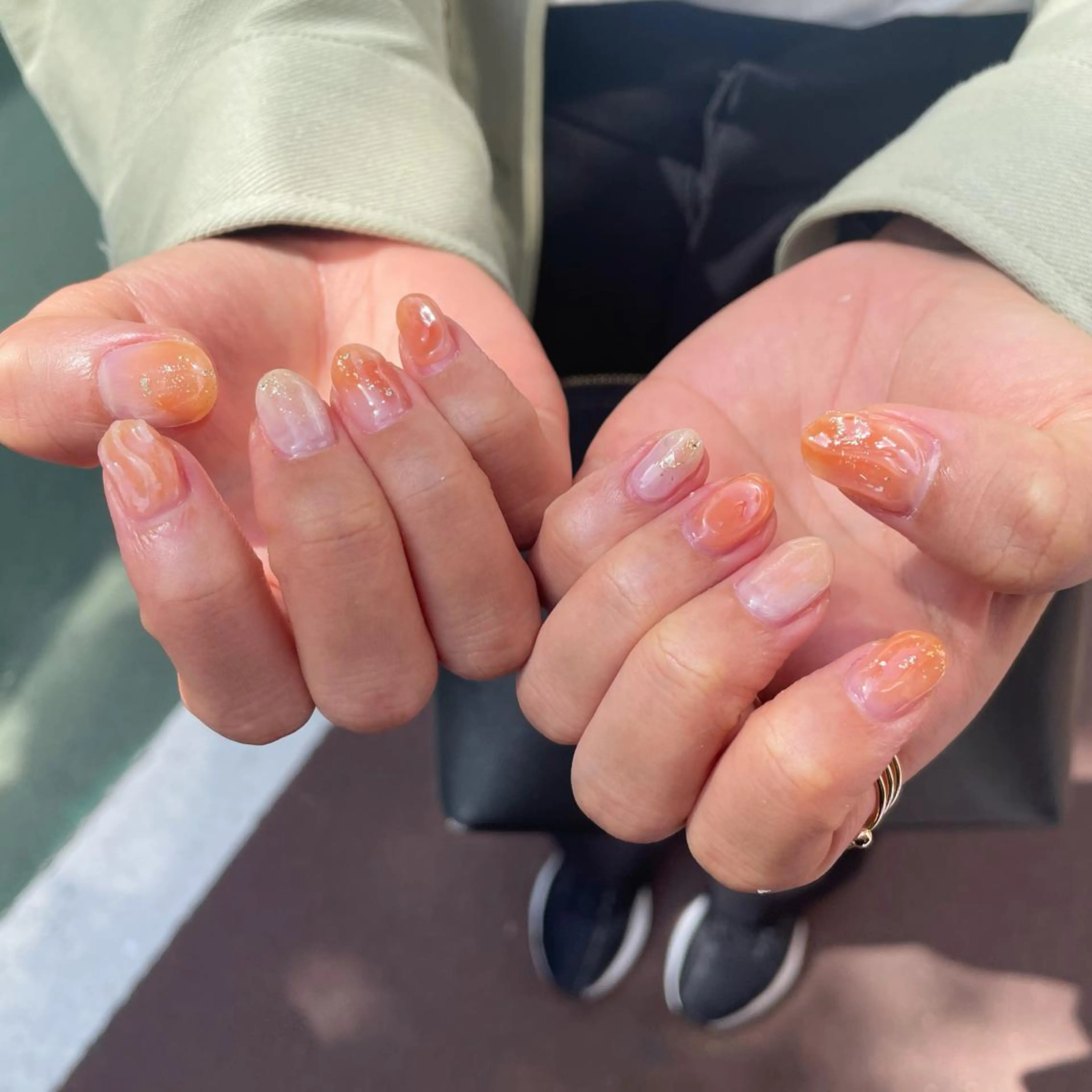 ネイル ハンドネイル ハンドケア R'well所属・はばすみれ🎀ﾈｲﾙ 光ﾌｪｲｼｬﾙ ﾍｱのネイルデザイン