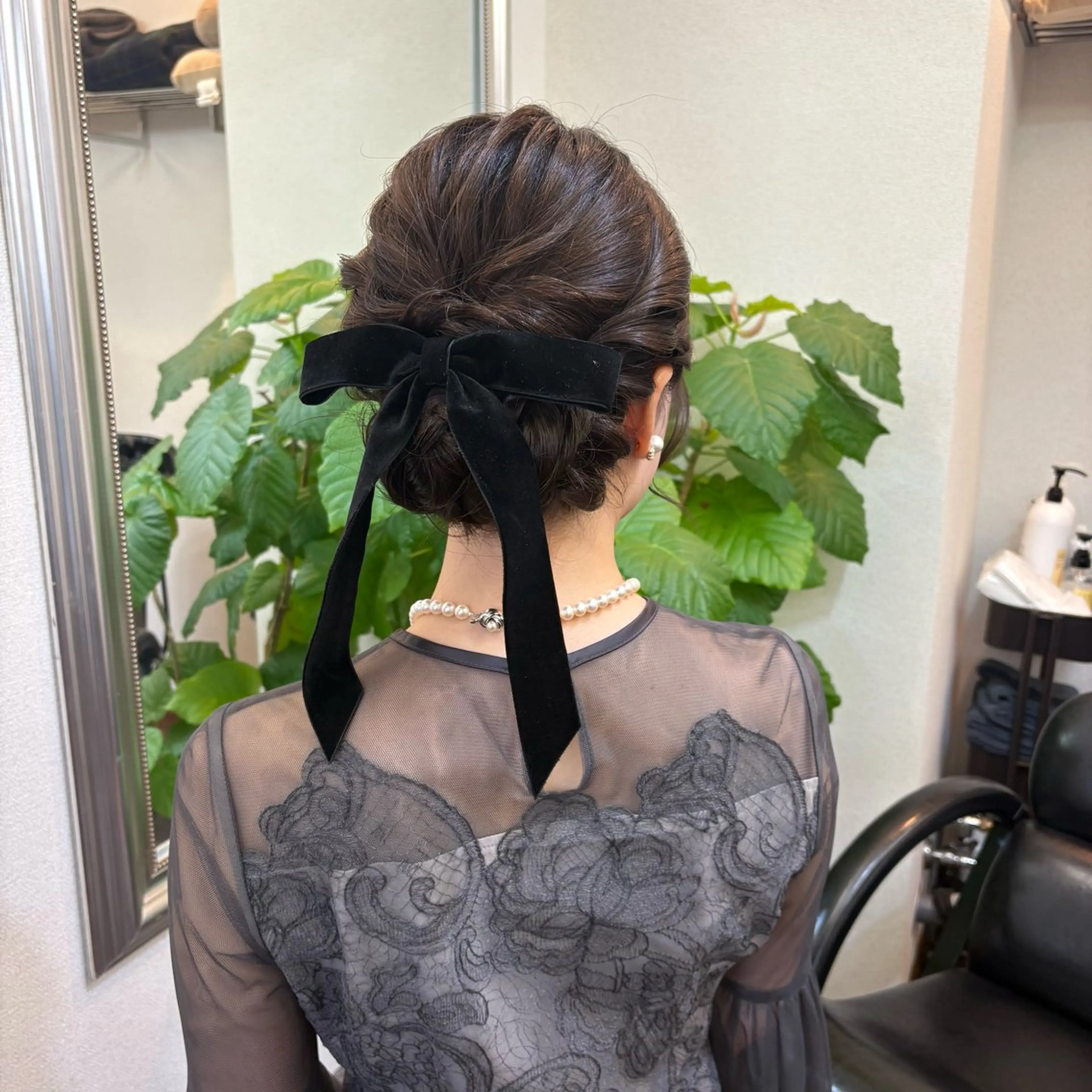 ロング カラー ヘアアレンジ お団子ヘア 結婚式・ブライダル ボブ ロング ヘアセット 隠れ家サロンso you所属・yukimi .のヘアスタイル