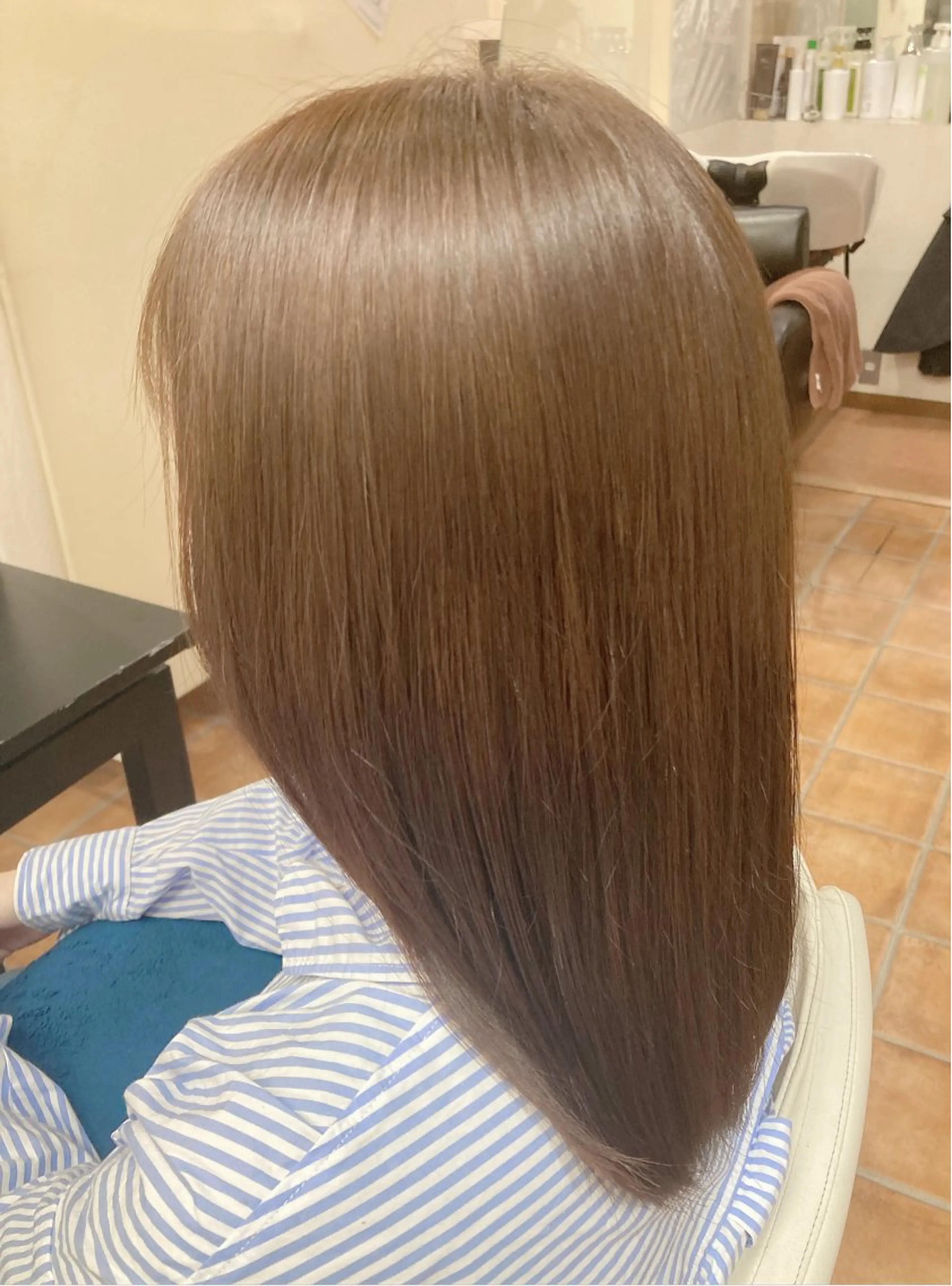 ミディアム カラー 縮毛矯正 トリートメント ヘアカラー トリートメント 🕊髪質改善縮毛矯正 /艶髪/関内🕊あべのヘアスタイル