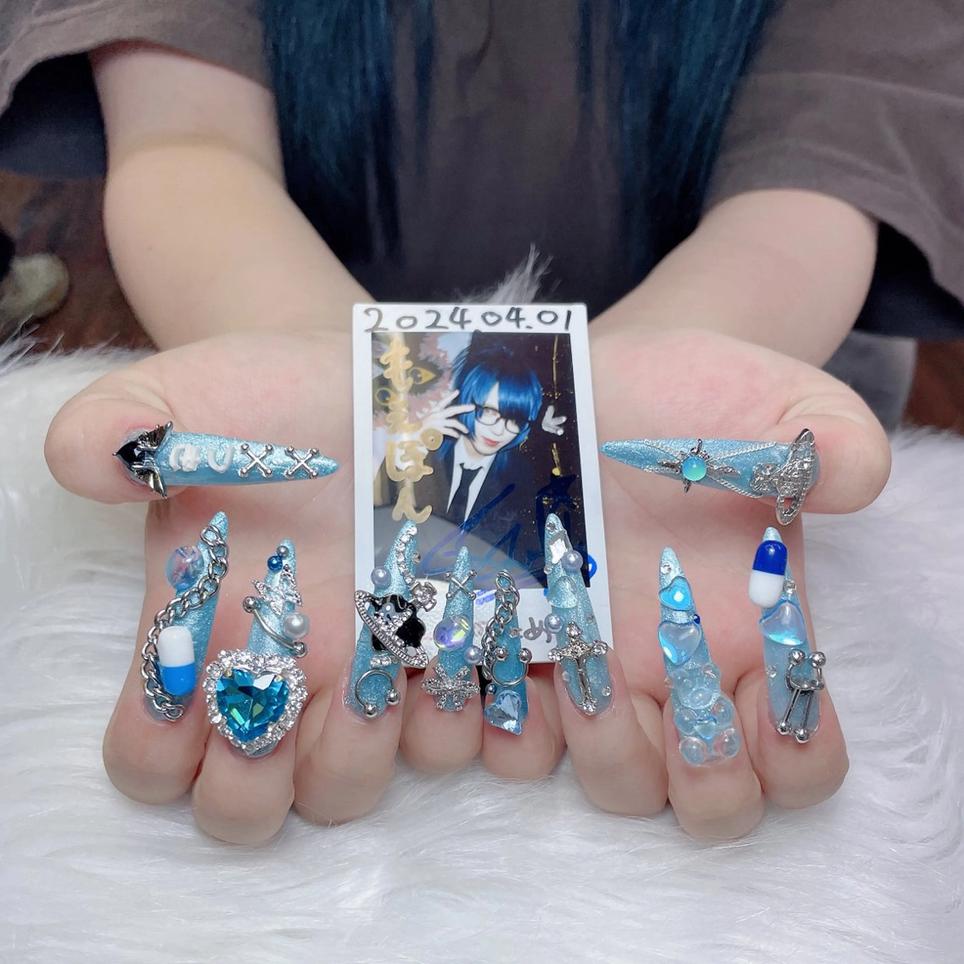 ネイル ハート 韓国ネイル スカルプネイル 夏ネイル ワンホンネイル ハンドネイル Melody Nail所属・Melody 3D/スカルプ専門店のネイルデザイン