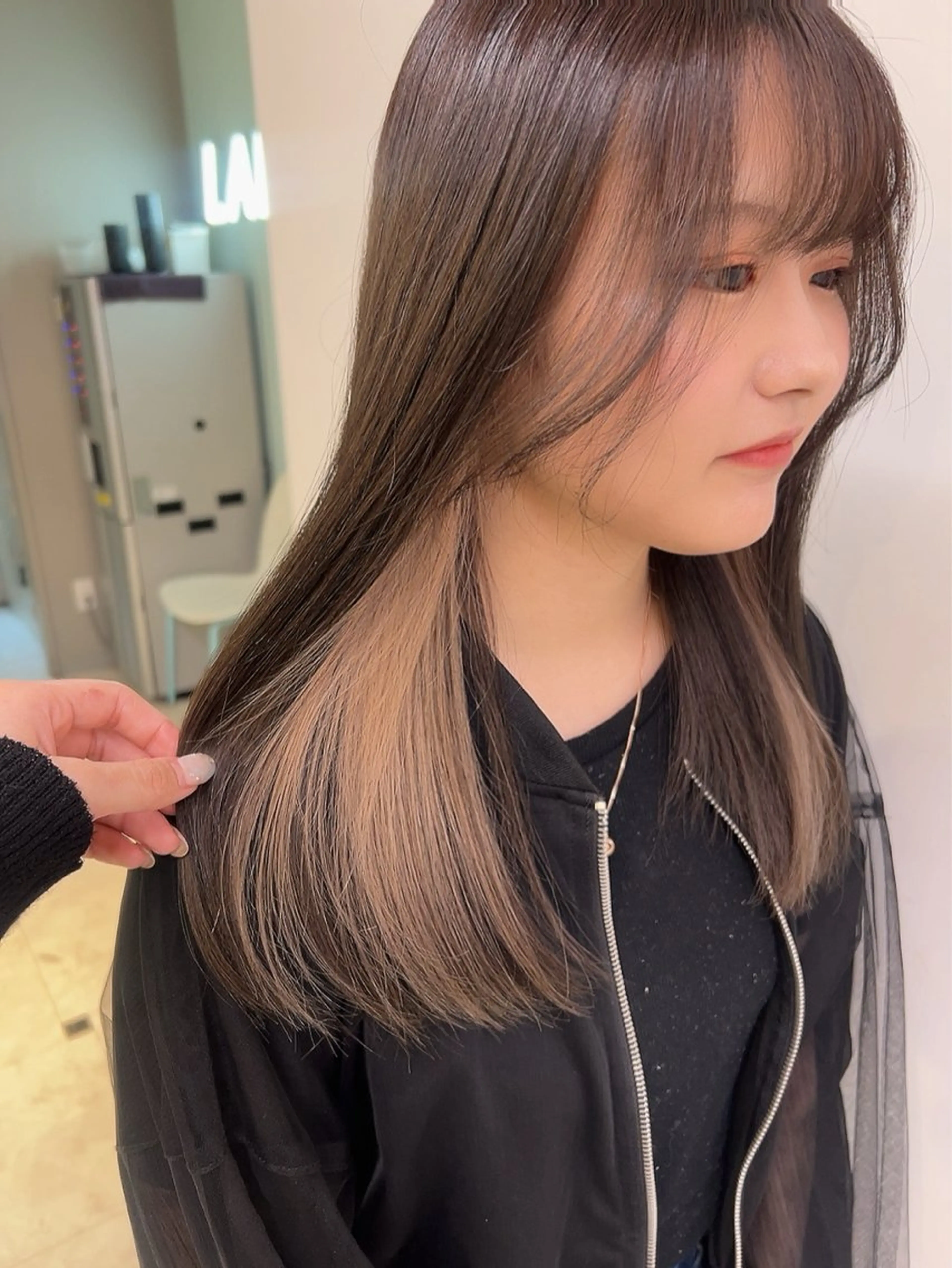 セミロング カラー ヘアカラー トリートメント ヘッドスパ 🥞ベージュ系カラー 【すずきりほ】🥞のヘアスタイル