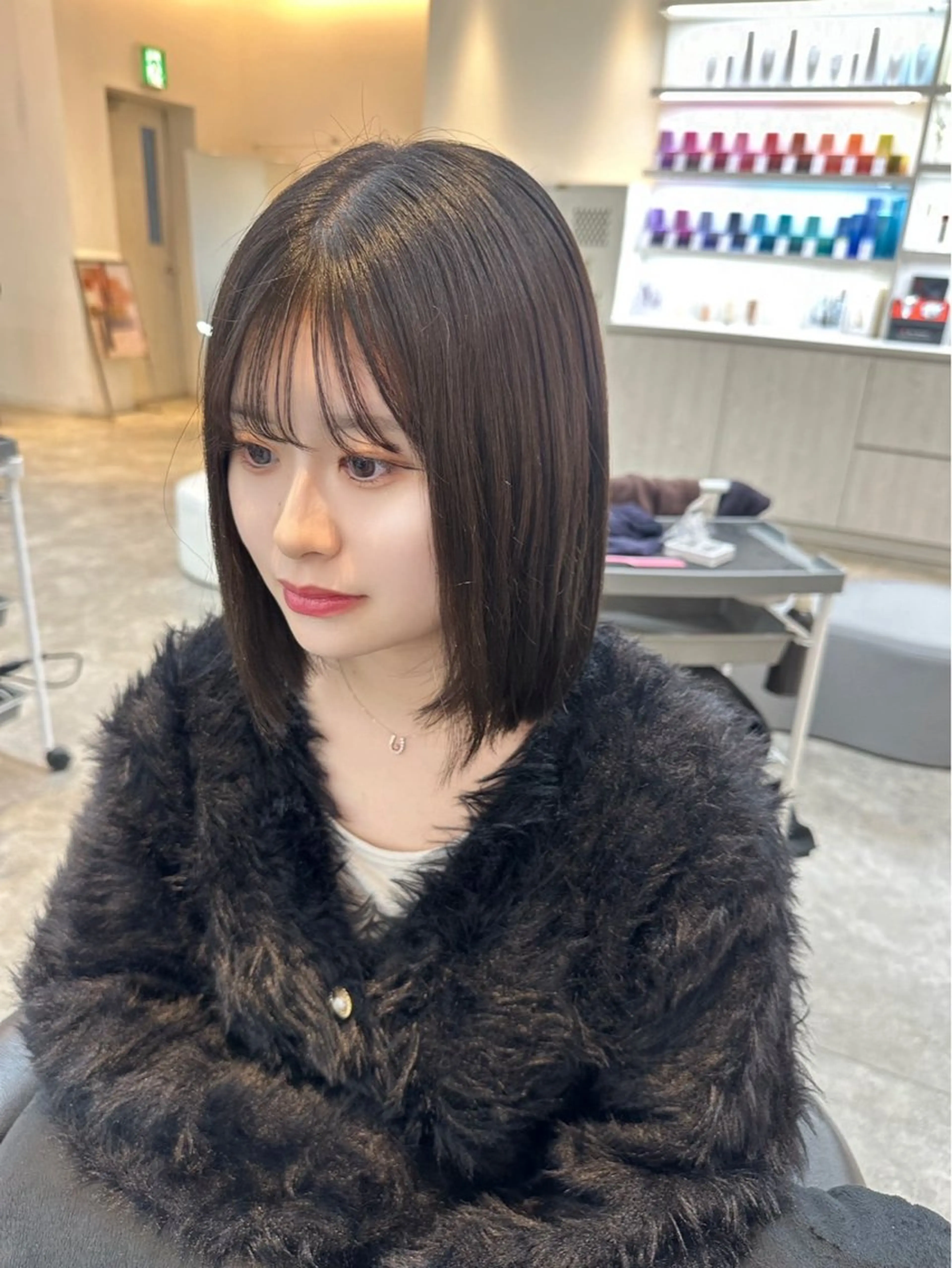 ミディアム カラー ヘアカラー トリートメント ✂️無料カットモデル ✂️佐々木悠月のヘアスタイル