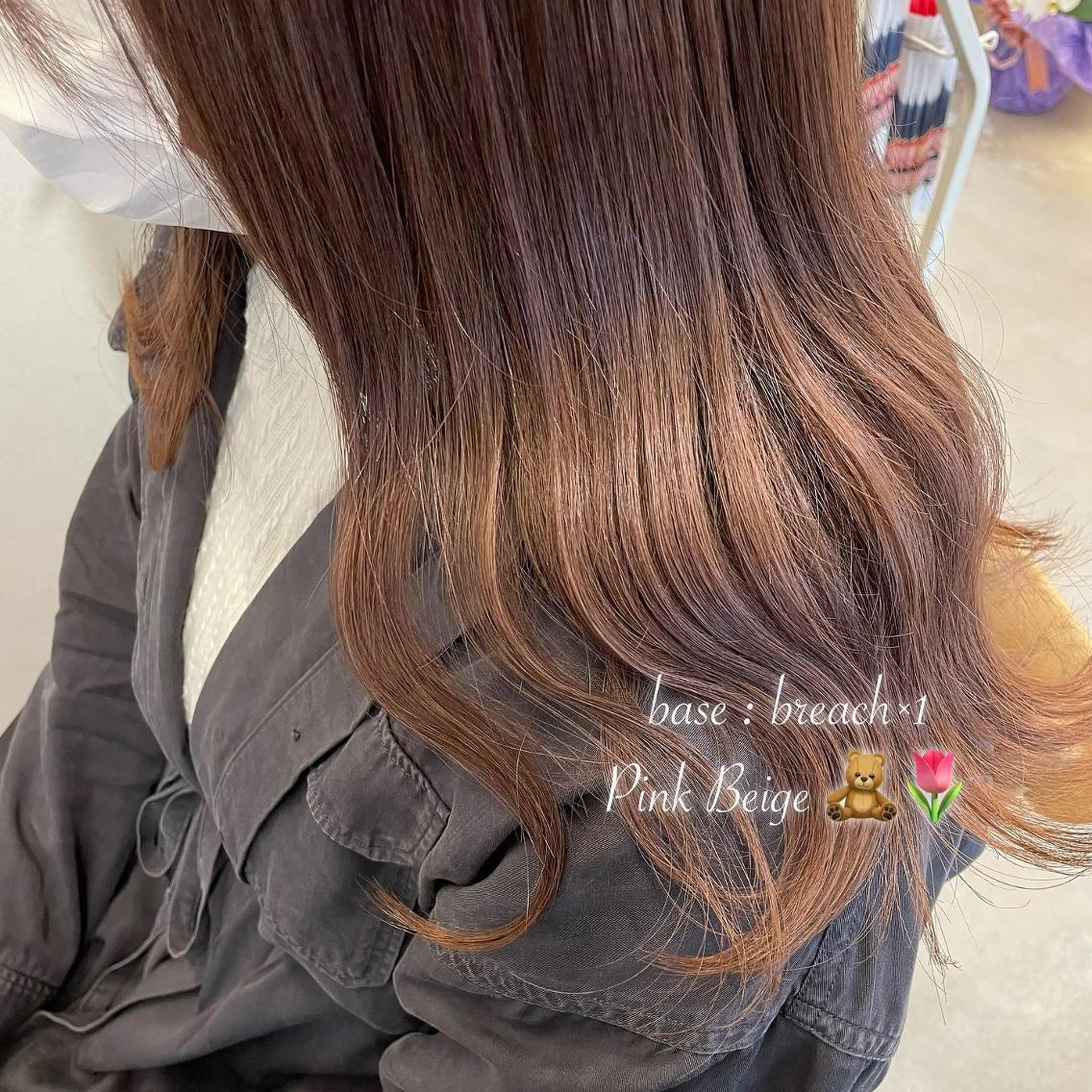カラー ヘアアレンジ ベージュカラー ブリーチ 透明感カラー ブリーチなしカラー ピンクカラー 𝙢𝙞𝙮𝙪🎀 girly hairのヘアスタイル