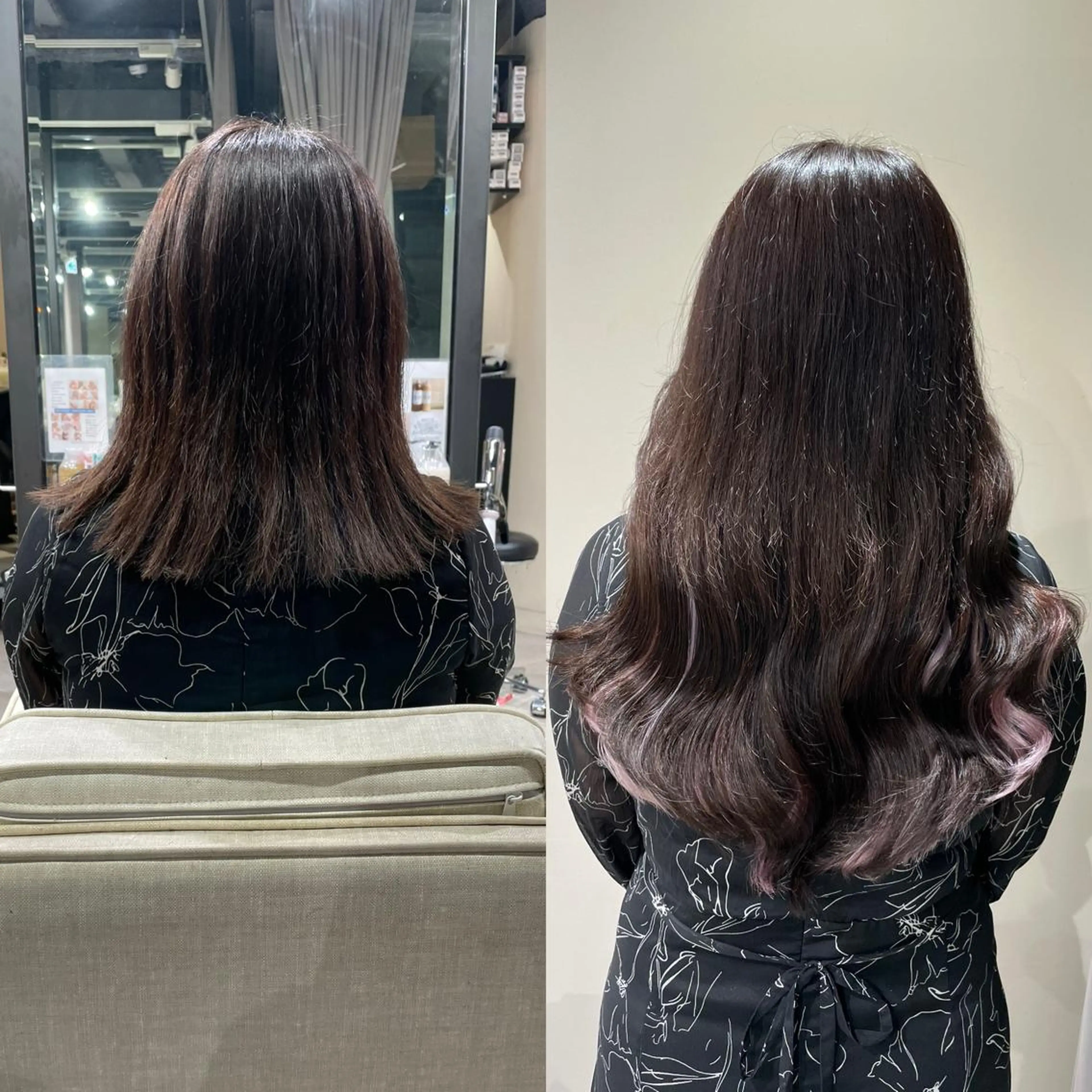 セミロング カラー シールエクステ エクステ カット エクステ 🦋美髪／エクステ 🦋アベイクミのヘアスタイル