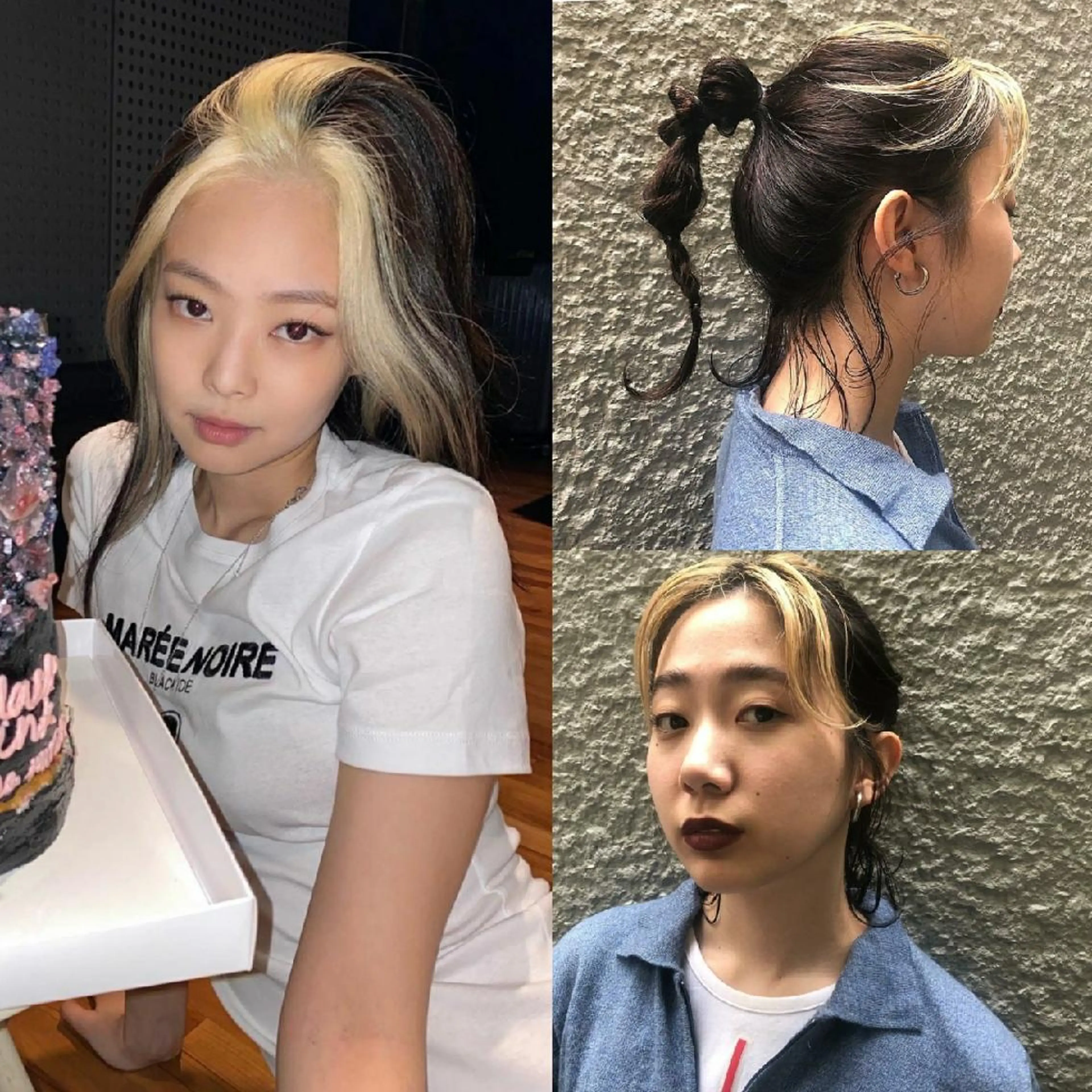 ミディアム カラー ブリーチ ハイライトカラー 顔周りカット ハイライト 韓国レイヤー　 suzuのヘアスタイル