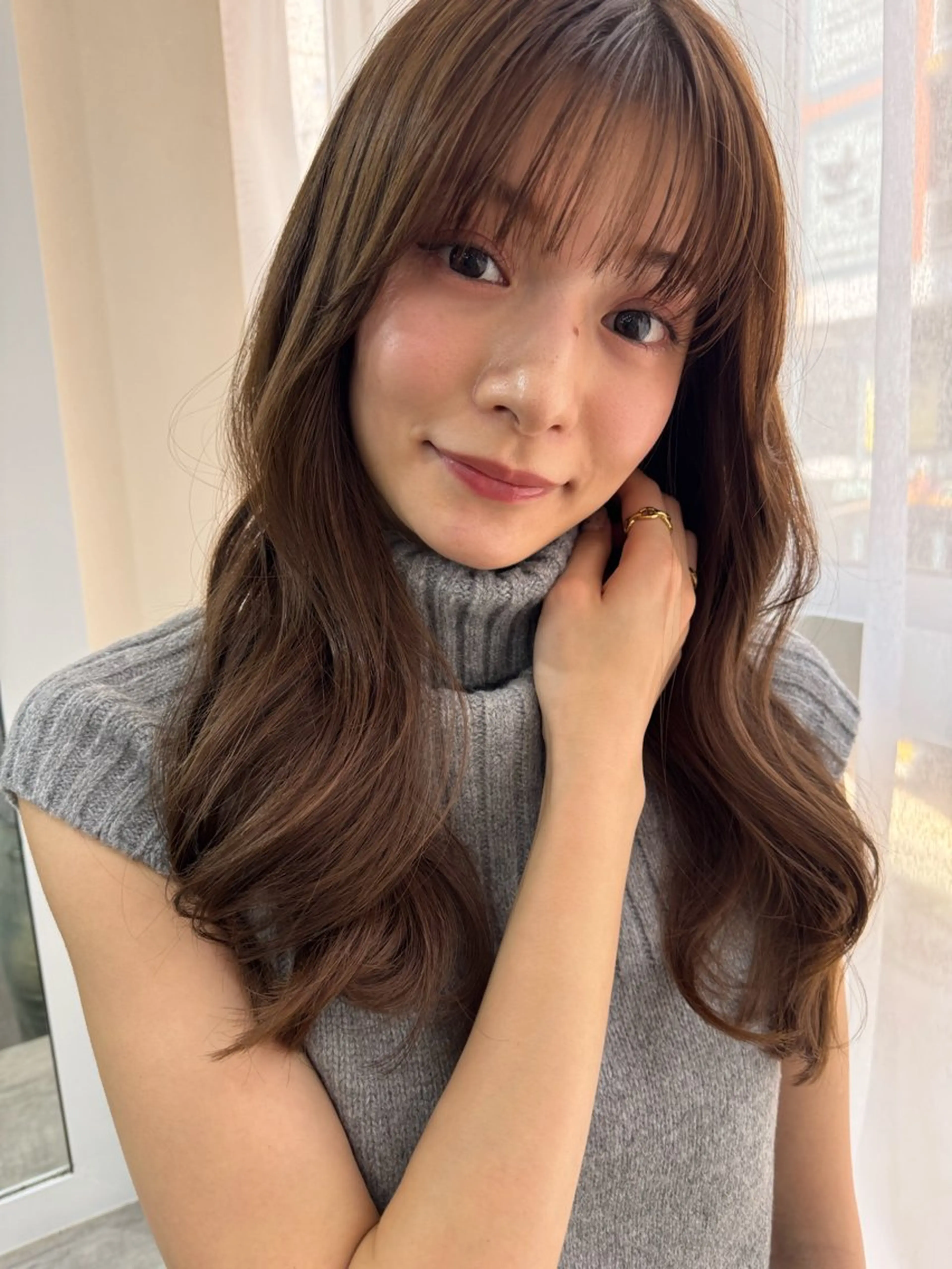 ロング パーマ カット パーマ 韓国風パーマ/耳つぼ ヘアセット/みづきのヘアスタイル
