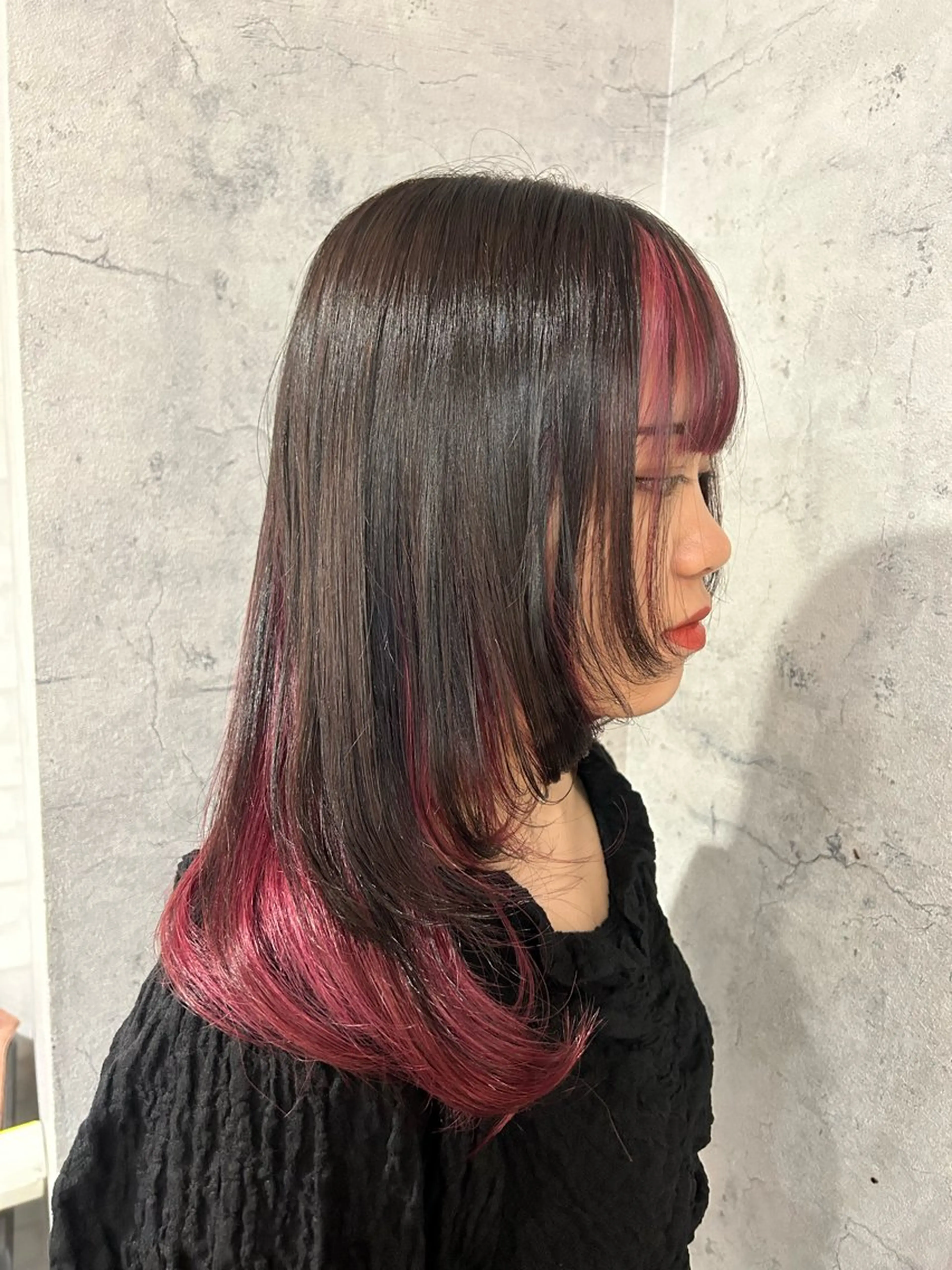 ミディアム カラー レイヤーカット カット ヘアカラー トリートメント パーソナルカラー 診断🍀マリンのヘアスタイル