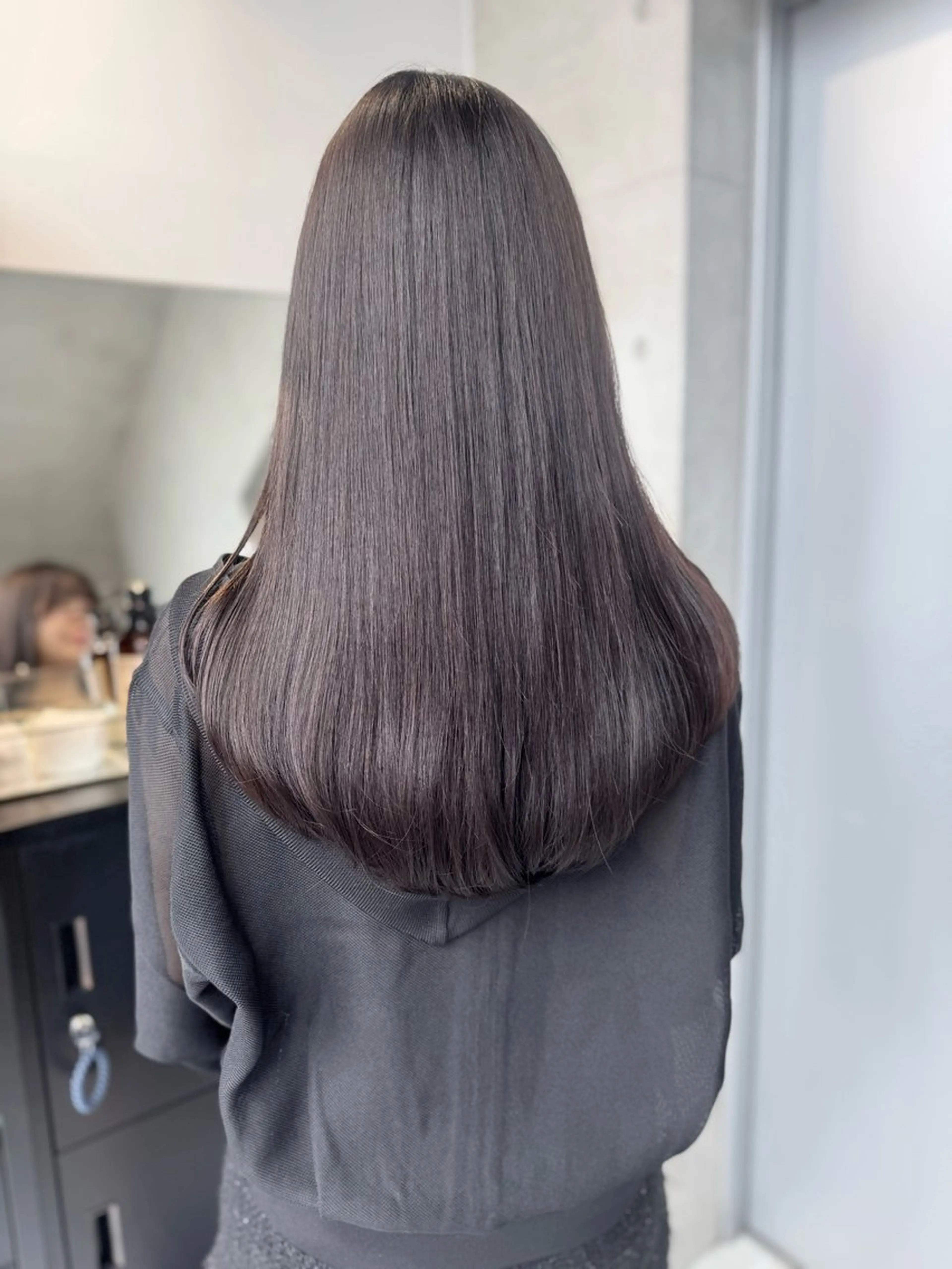 セミロング カラー パーマ ヘアアレンジ 透明感/オリーブ/ グレージュ/YUKAのヘアスタイル