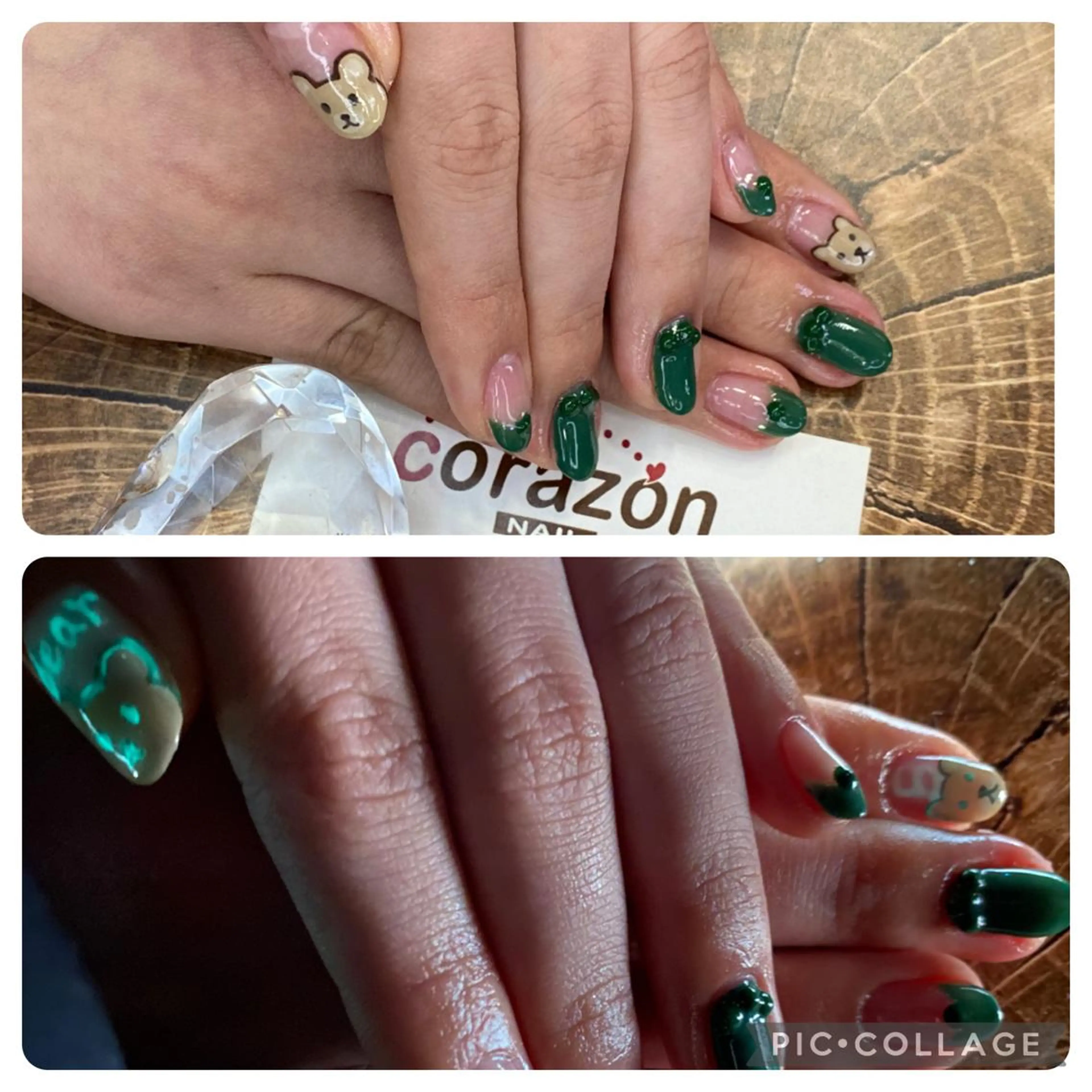 ネイル アートネイル グリーン シンプルネイル corazon所属・ネイリスト aicoのネイルデザイン