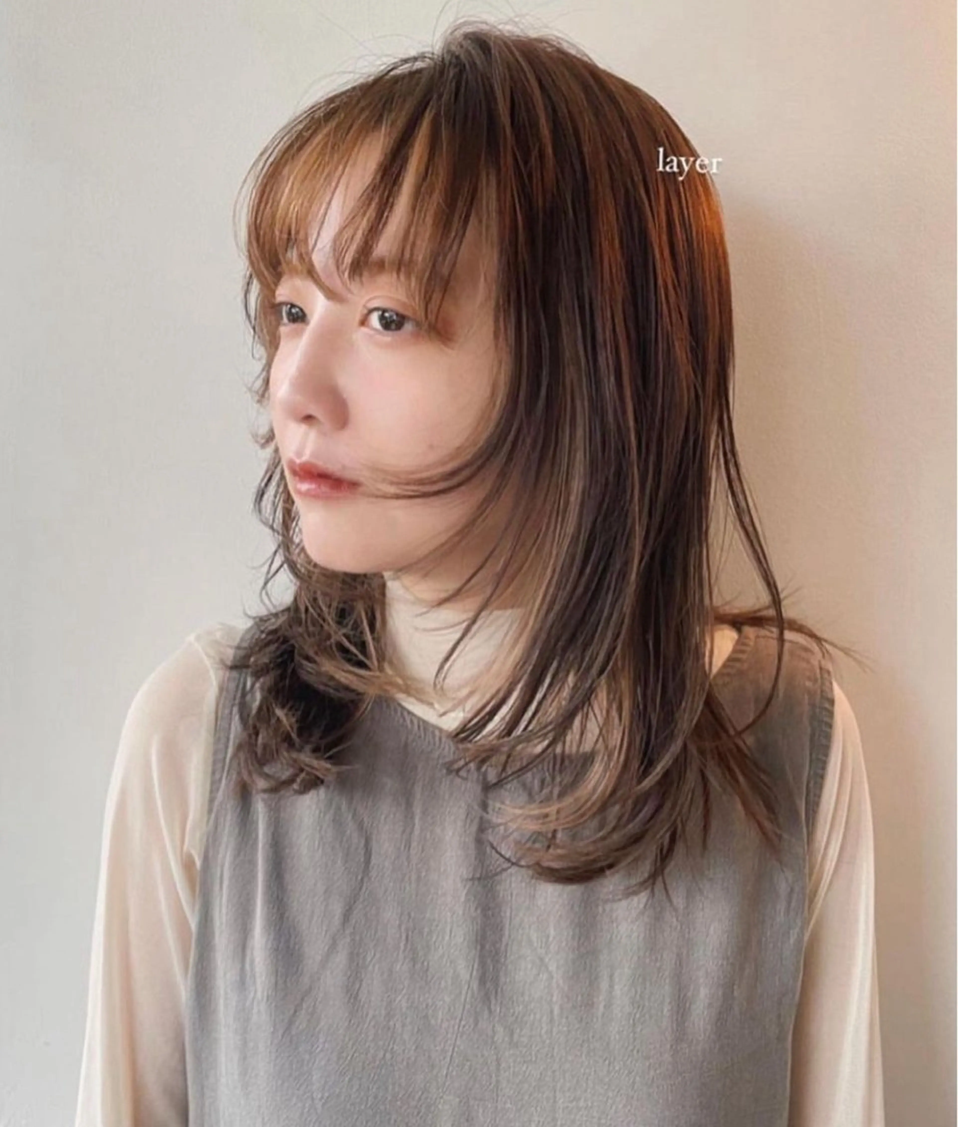 ミディアム 顔周りカット レイヤーカット tete nico所属・似合わせ/ヘアカラー nanami🌸のヘアスタイル